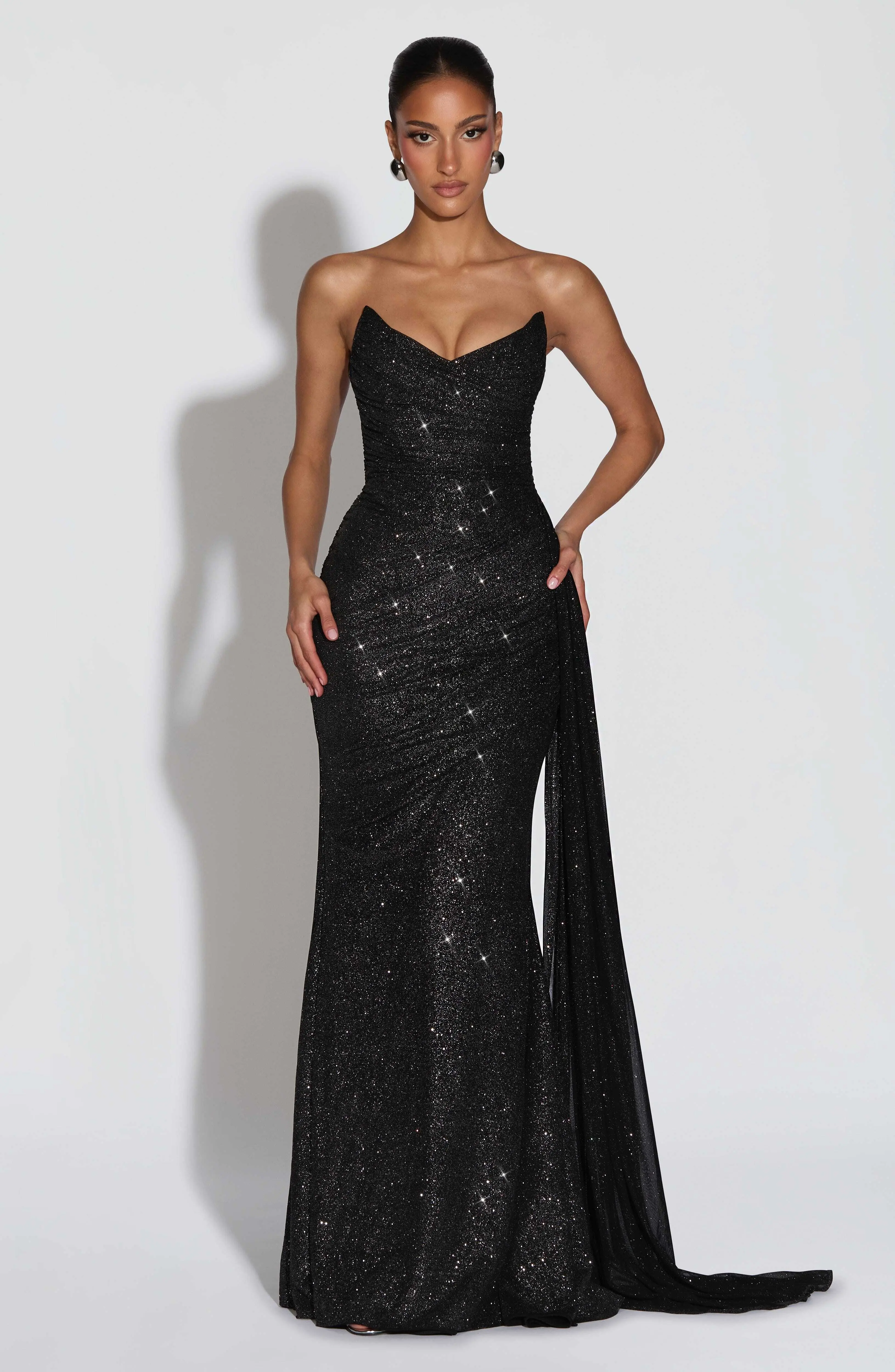 Ashika Maxi Dress - Black Sparkle - Image 2