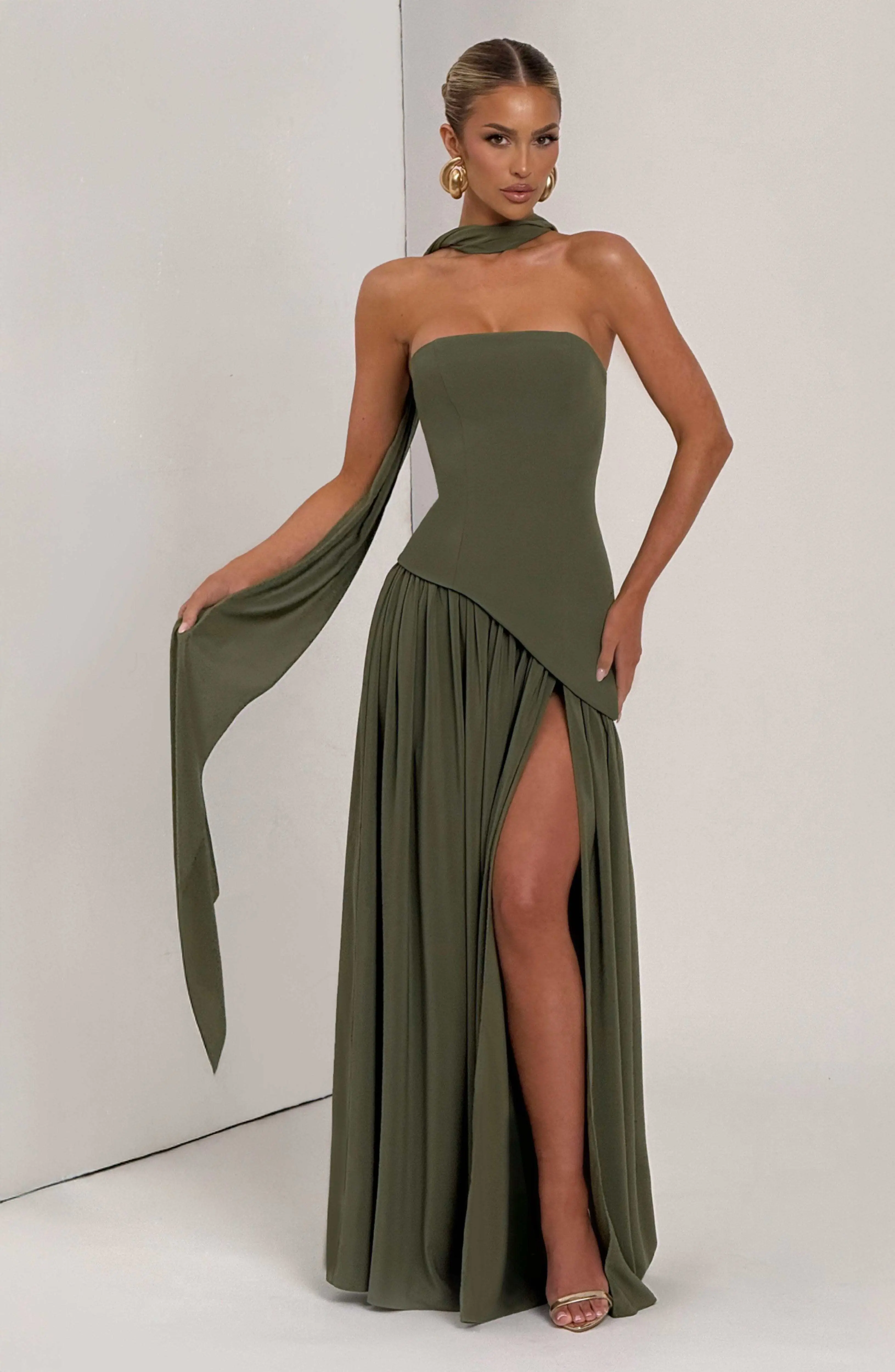 Maliyah Maxi Dress - Khaki - Image 6