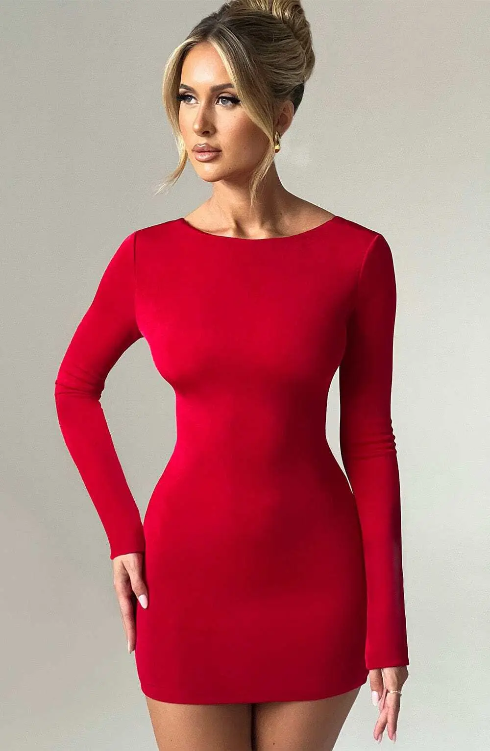Una Mini Dress - Red - Image 3