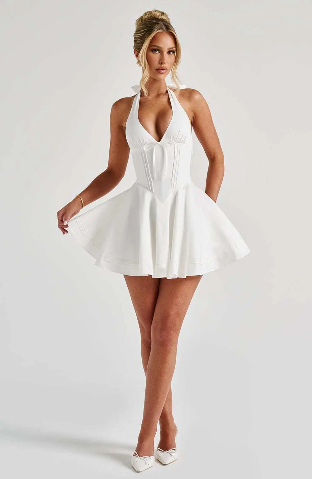 Doris Mini Dress - Ivory - Image 4