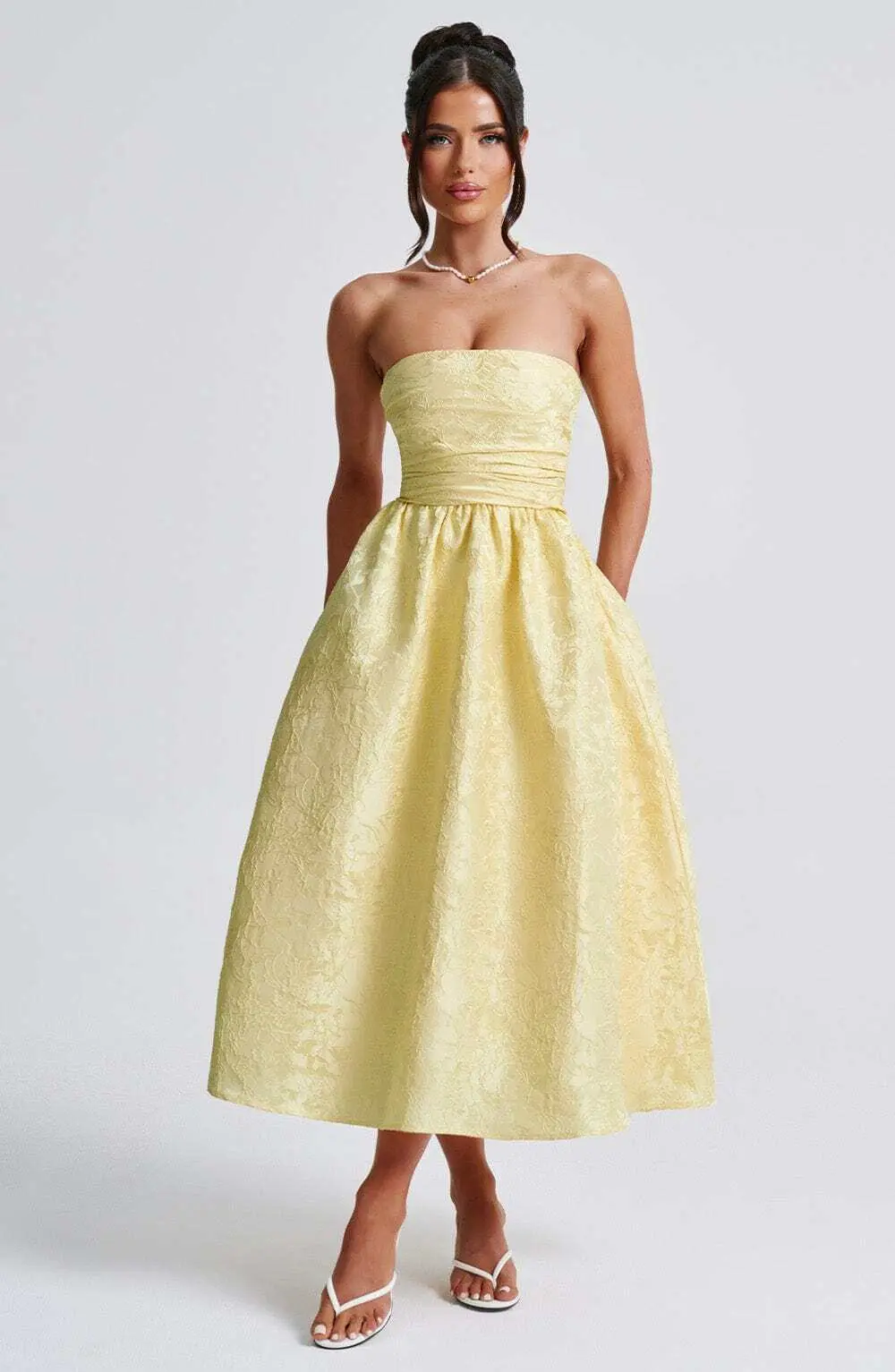 Saoirse Midi Dress - Lemon - Image 9