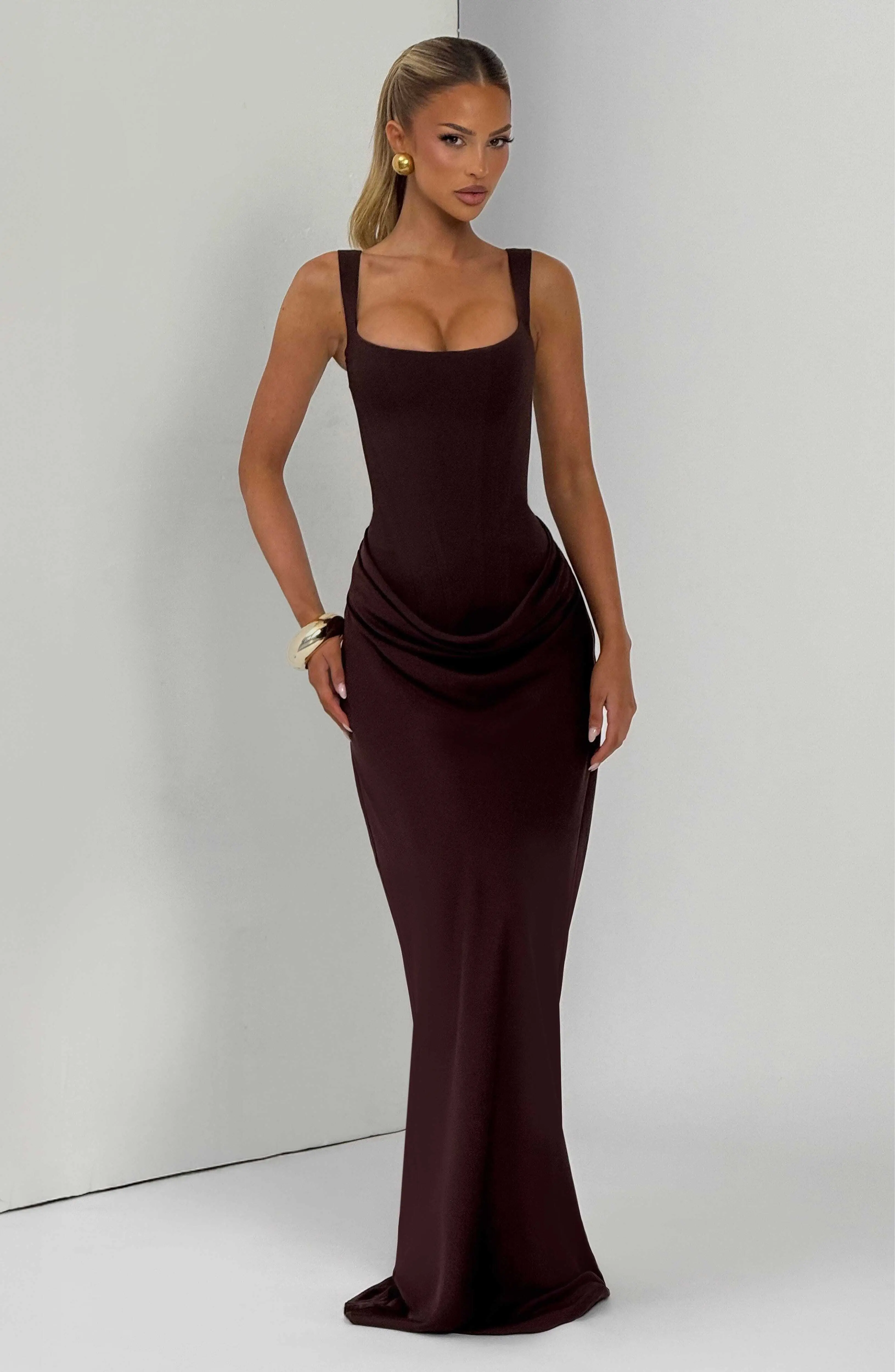Cornelia Maxi Dress - Plum Brown - Image 8