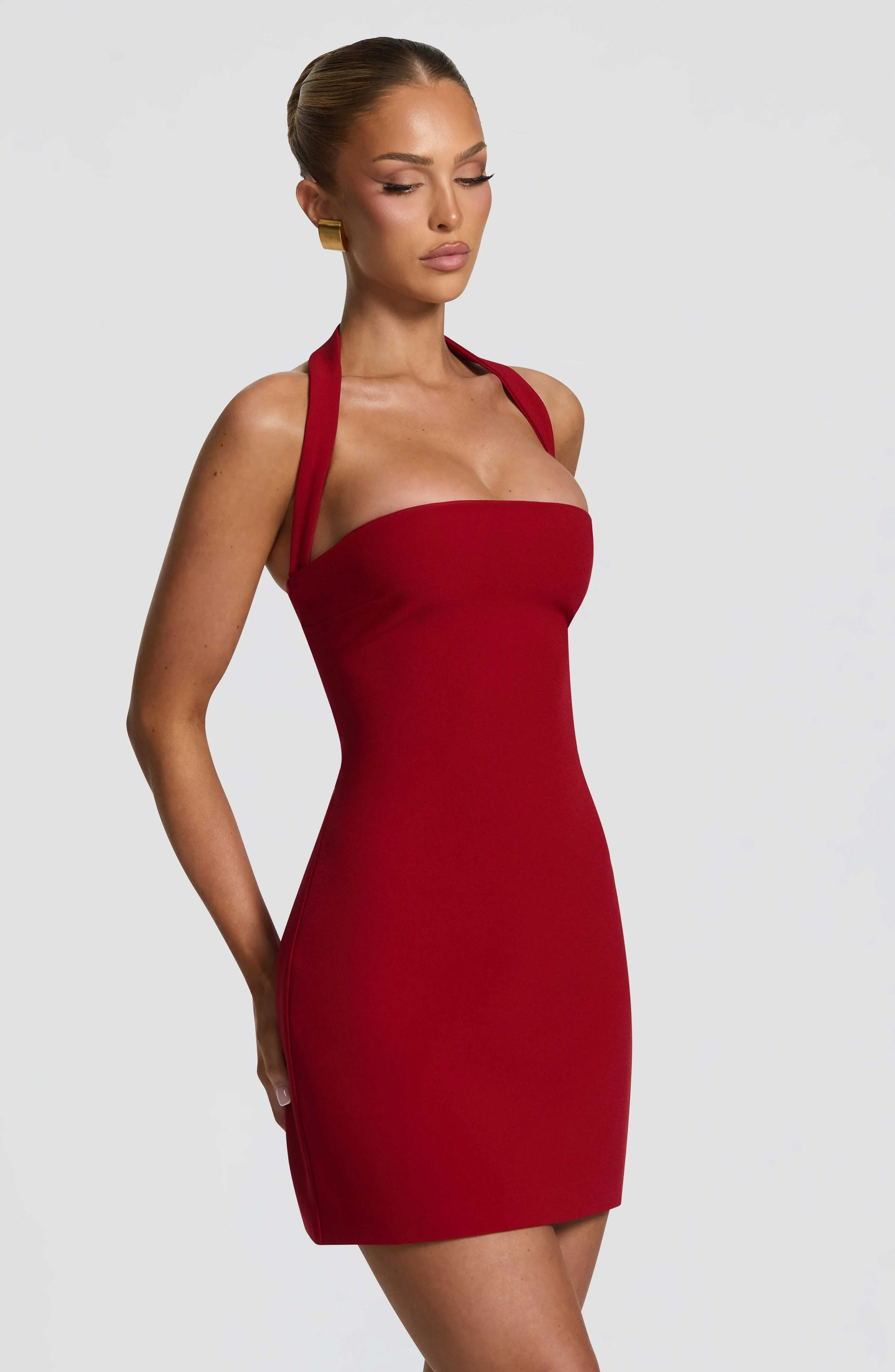 Tamsin Mini Dress - Deep Red - Image 3