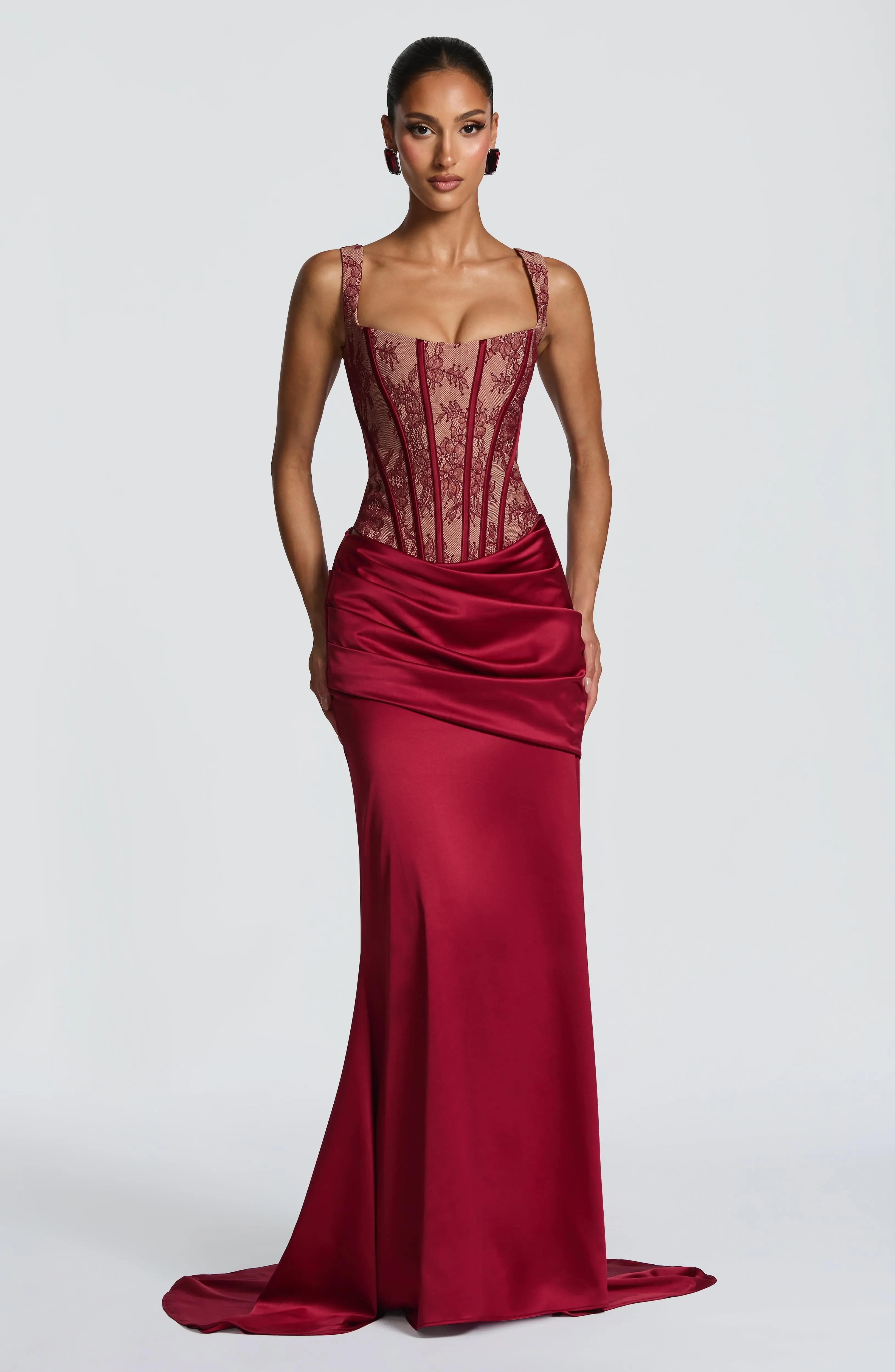 Claudette Maxi Skirt - Burgundy - Image 2