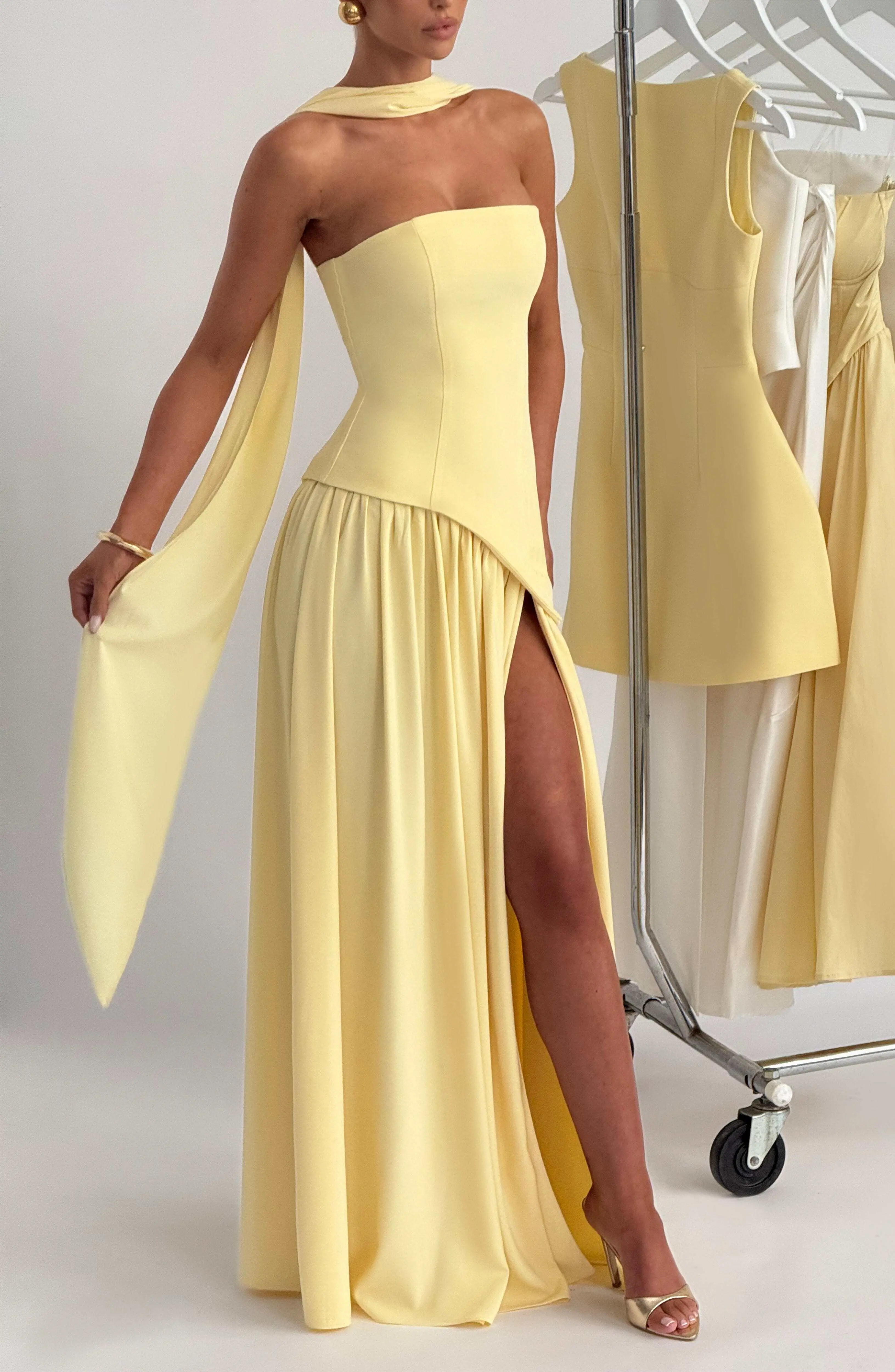 Maliyah Maxi Dress - Lemon - Image 5