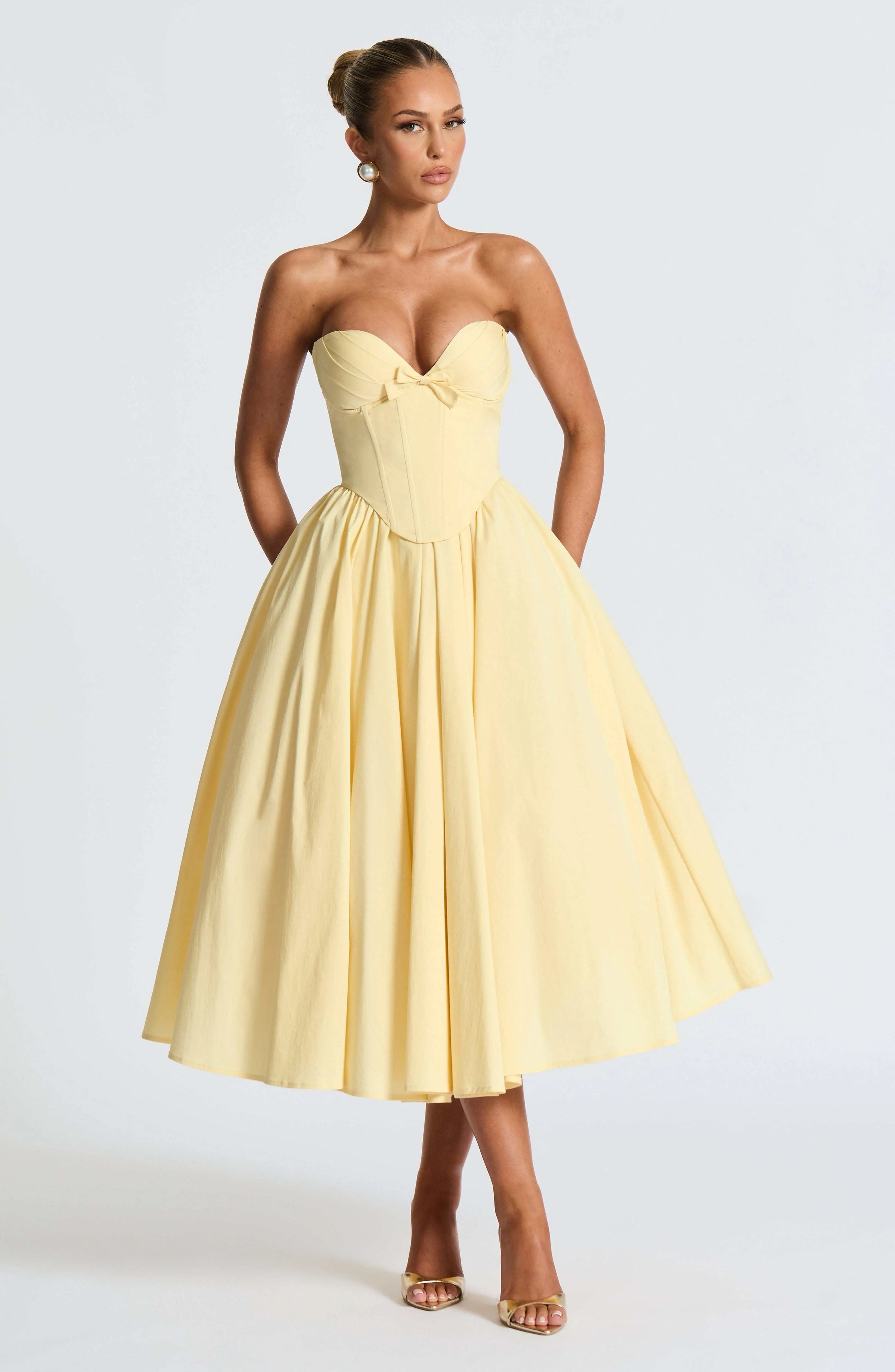 Prim Midi Dress - Lemon - Image 8