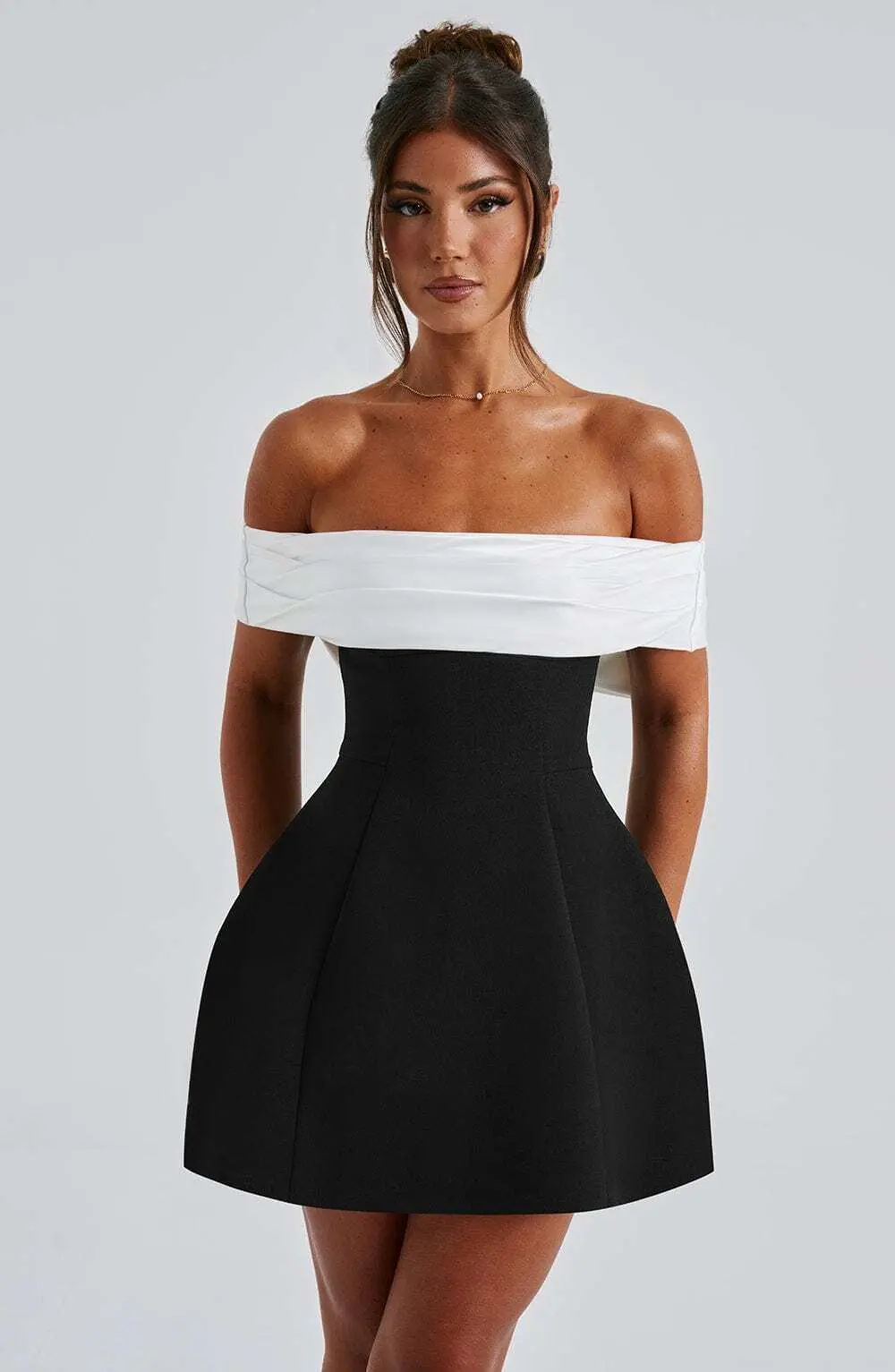 Delta Mini Dress - Black/White - Image 5
