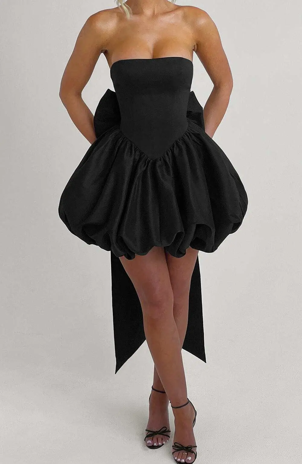 Lotus Mini Dress - Black - Image 11