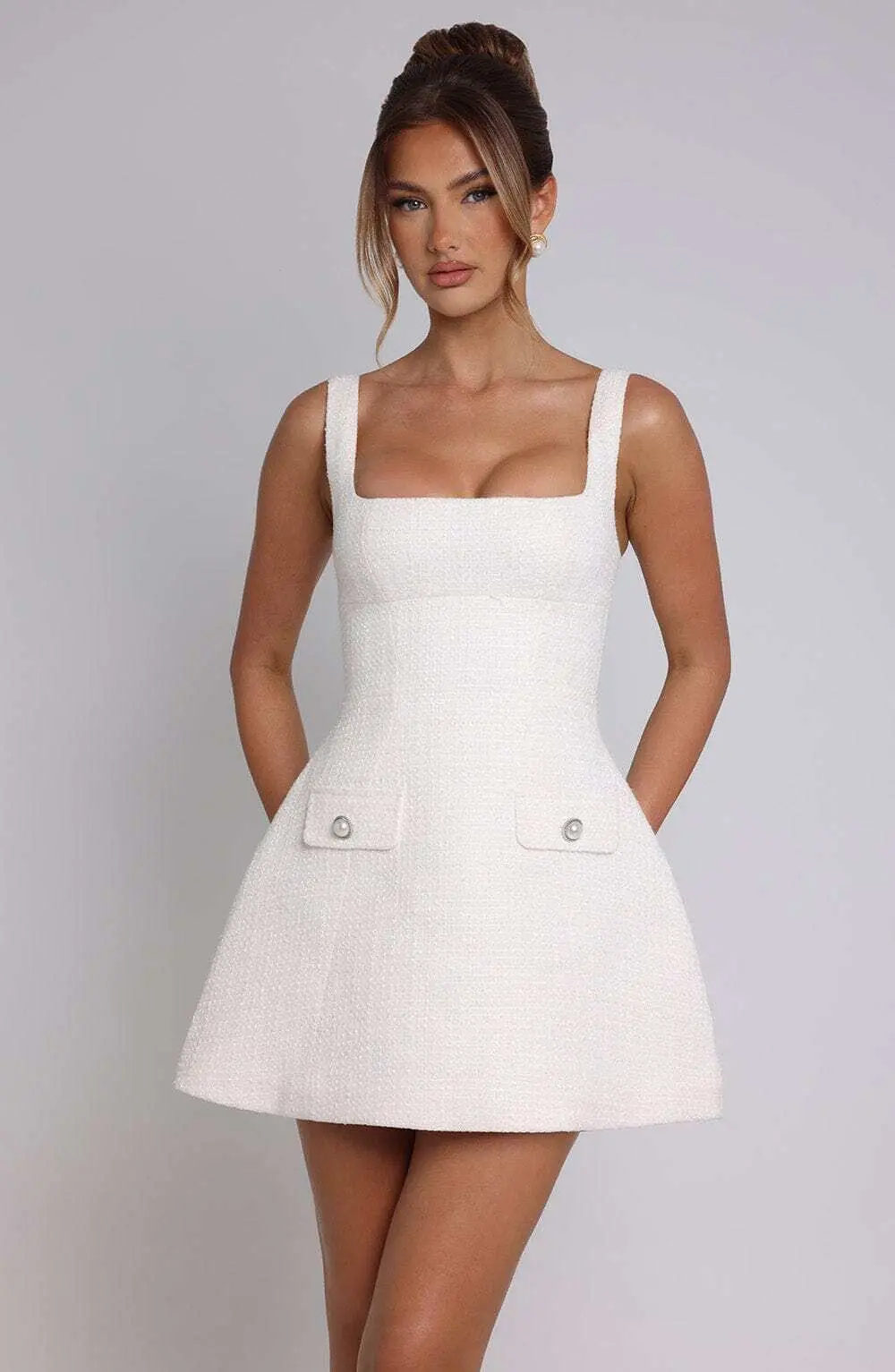 Bessie Mini Dress - Ivory - Image 4