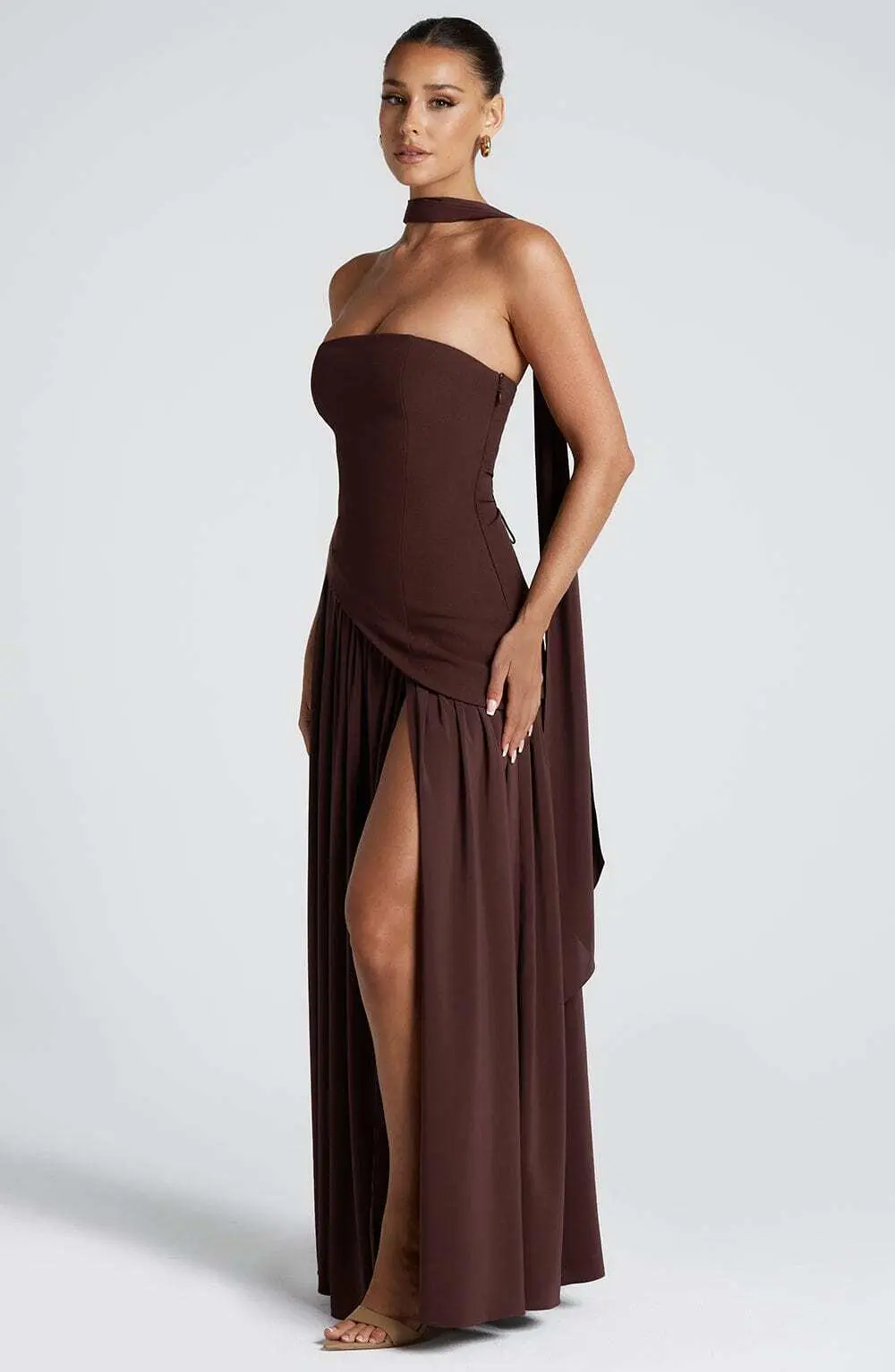Maliyah Maxi Dress - Plum Brown - Image 10