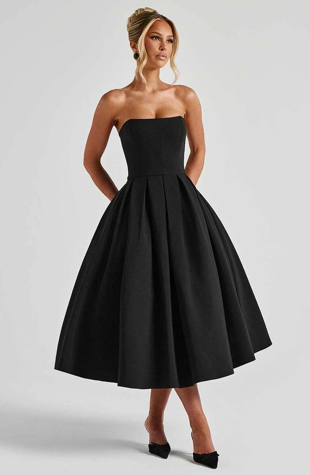 Edith Midi Dress - Black - Image 4