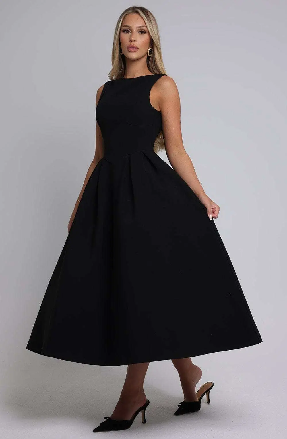 Clarabella Midi Dress - Black - Image 5