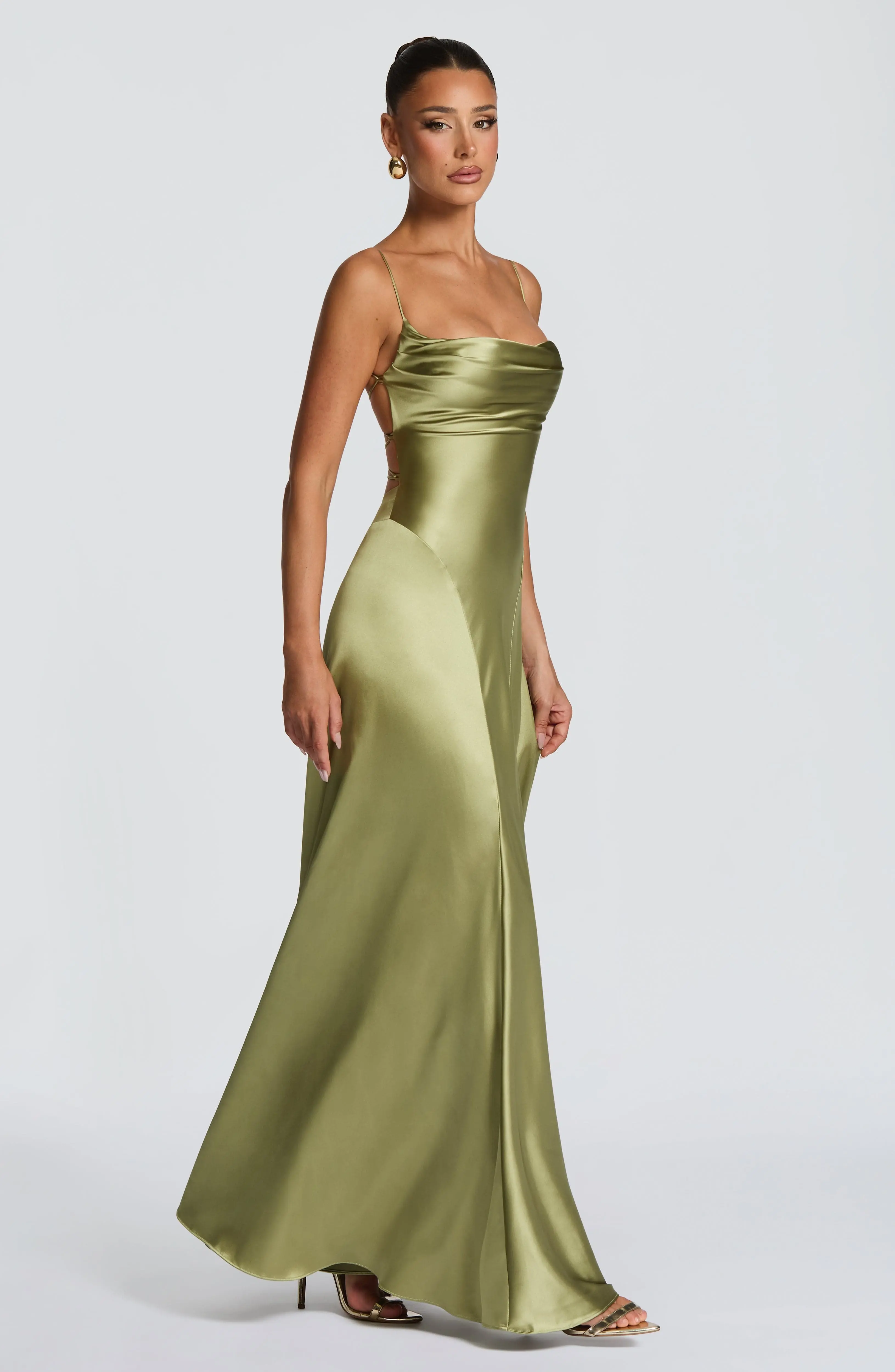 Adelina Maxi Dress - Light Olive - Image 5