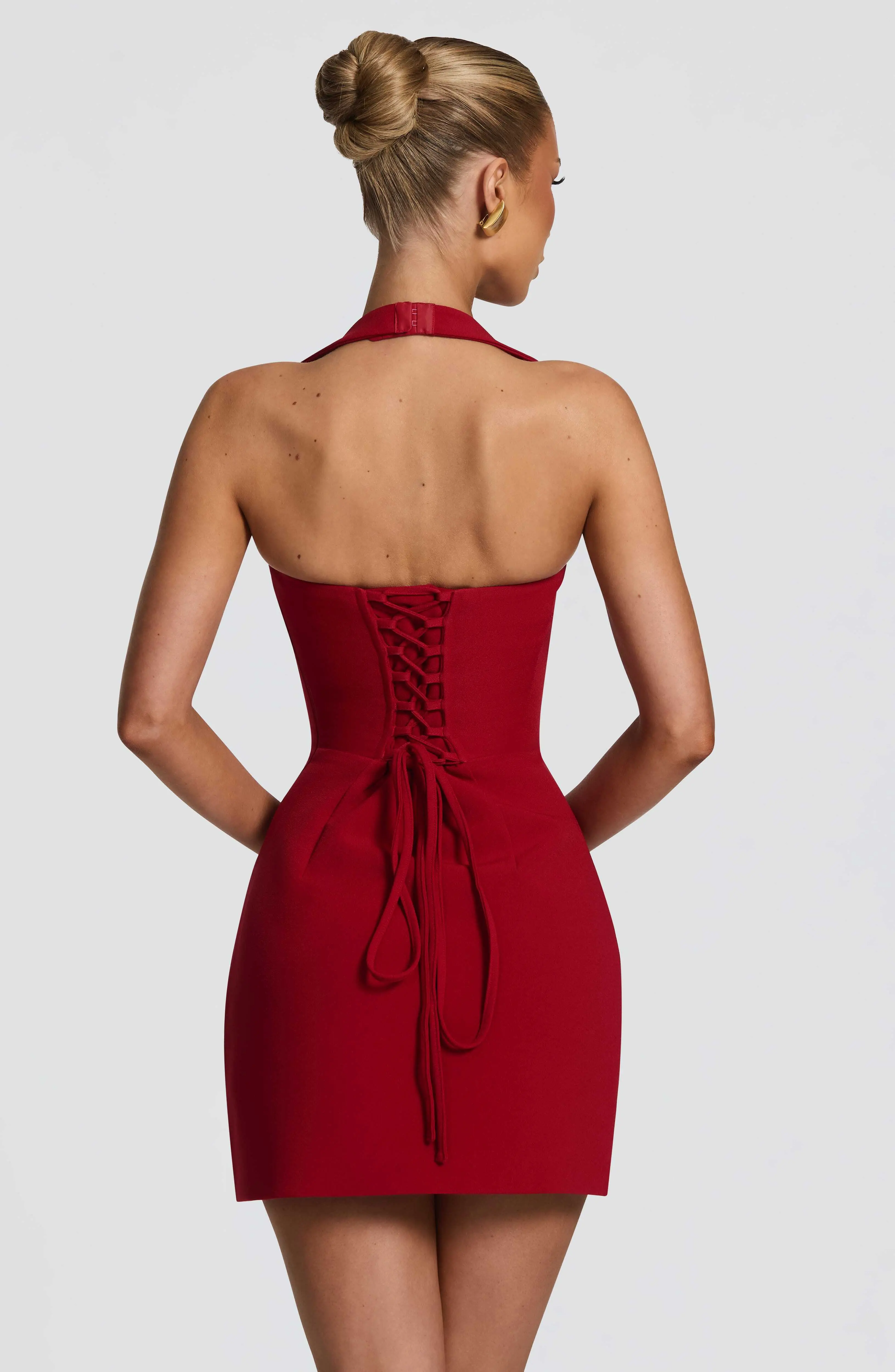 Tamsin Mini Dress - Deep Red - Image 2