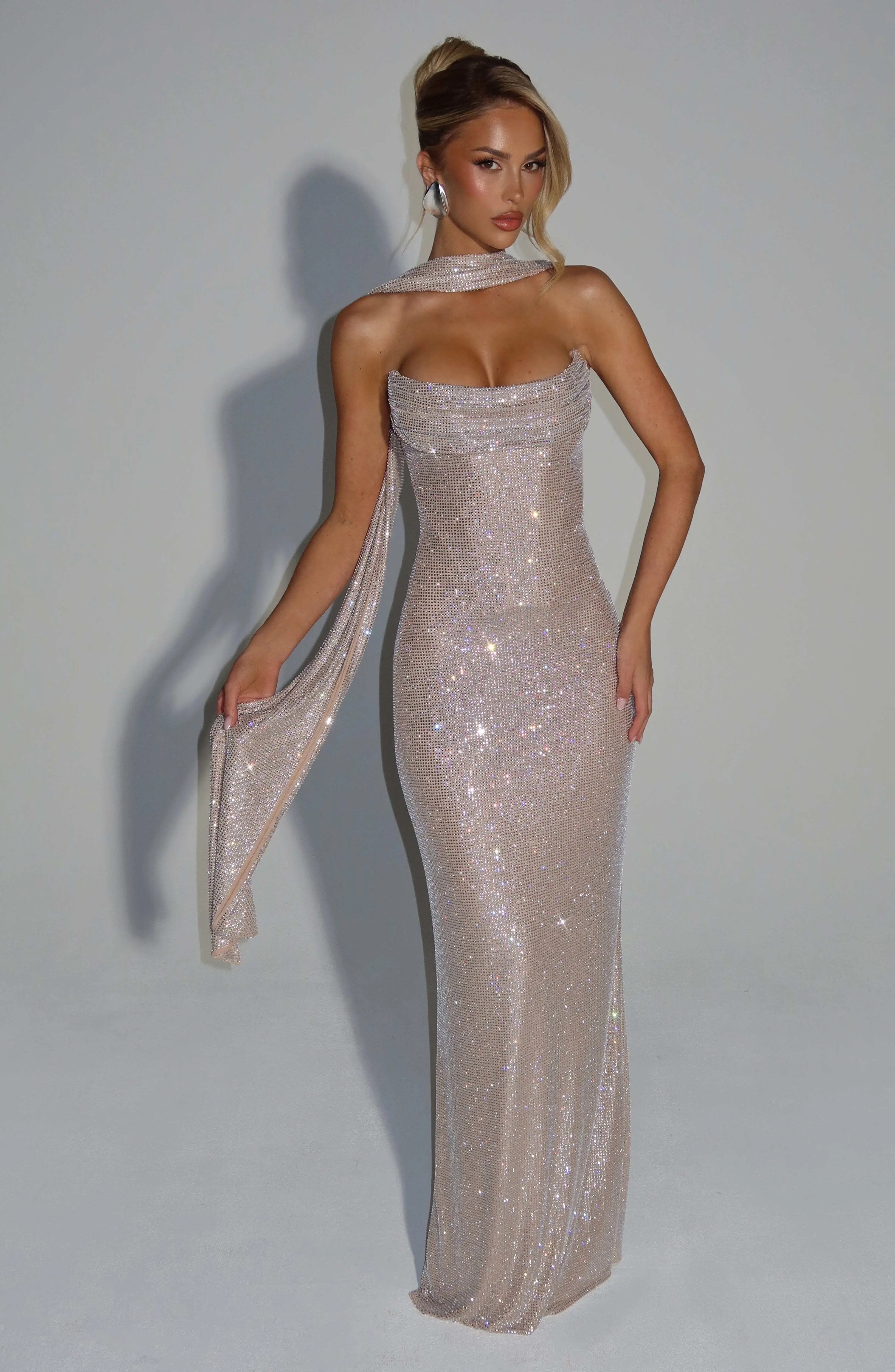Mirabella Maxi Dress - Nude - Image 3