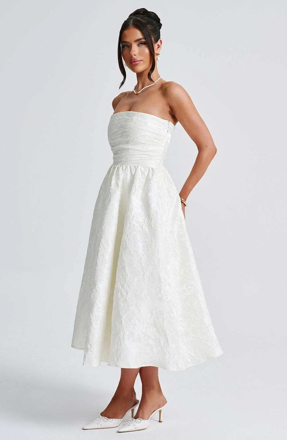 Saoirse Midi Dress - Ivory - Image 5