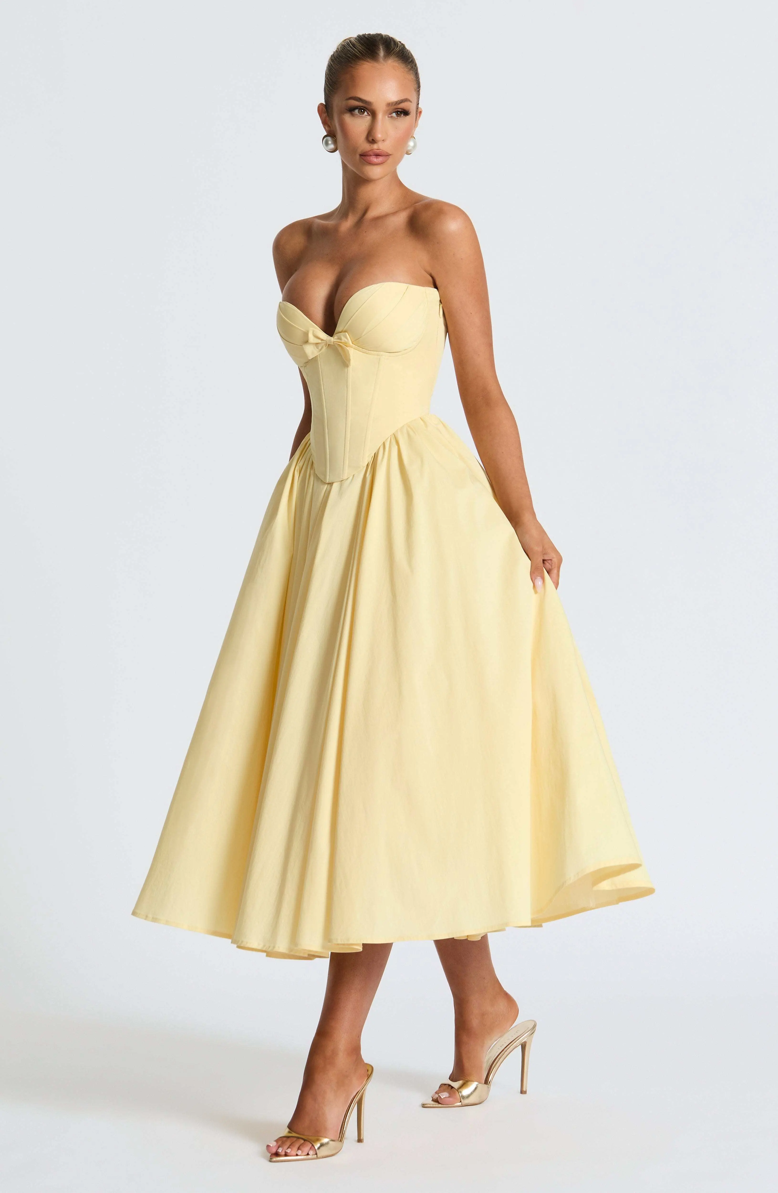 Prim Midi Dress - Lemon - Image 6