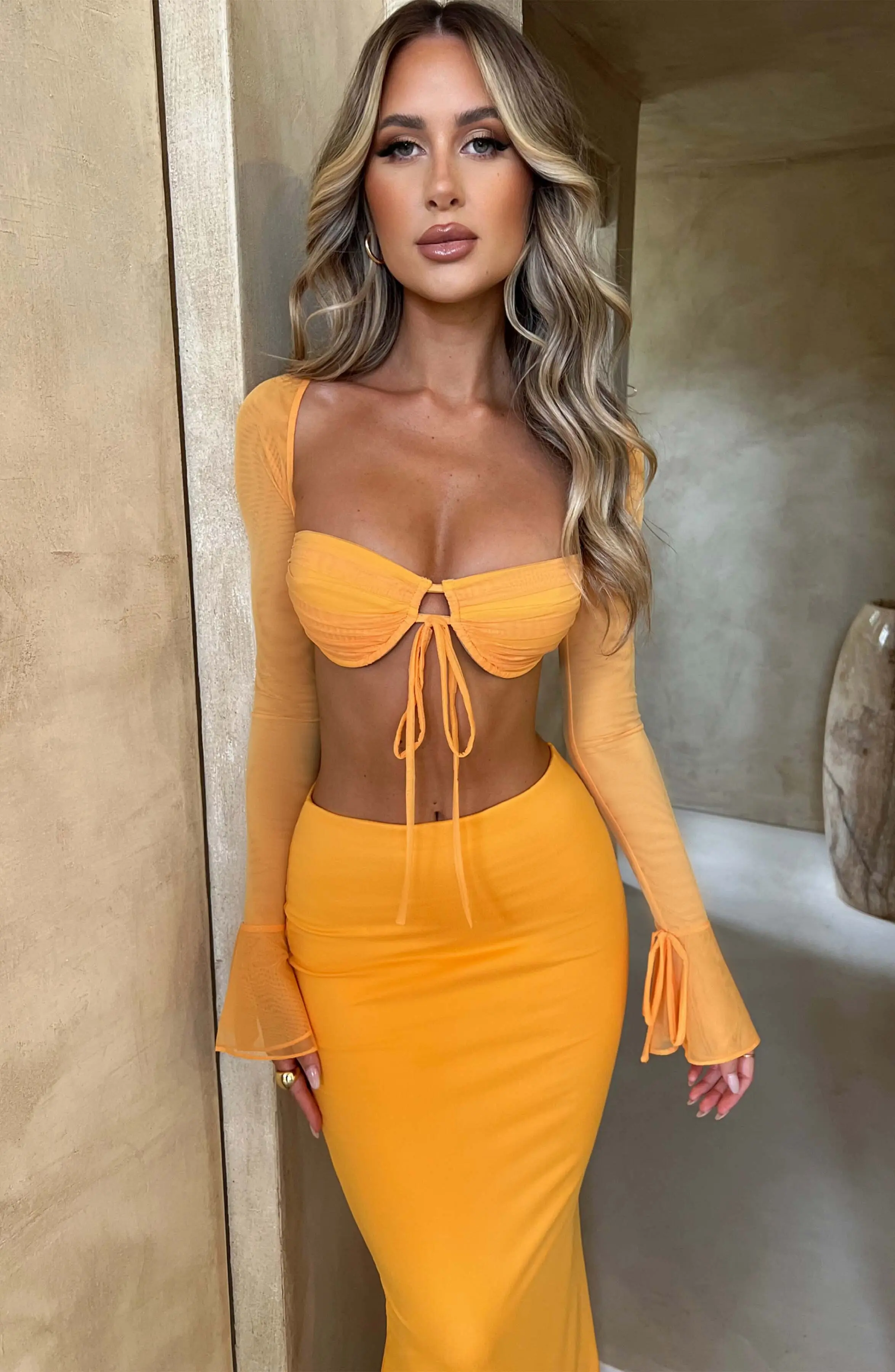 Astrid Maxi Skirt - Tangerine - Image 4