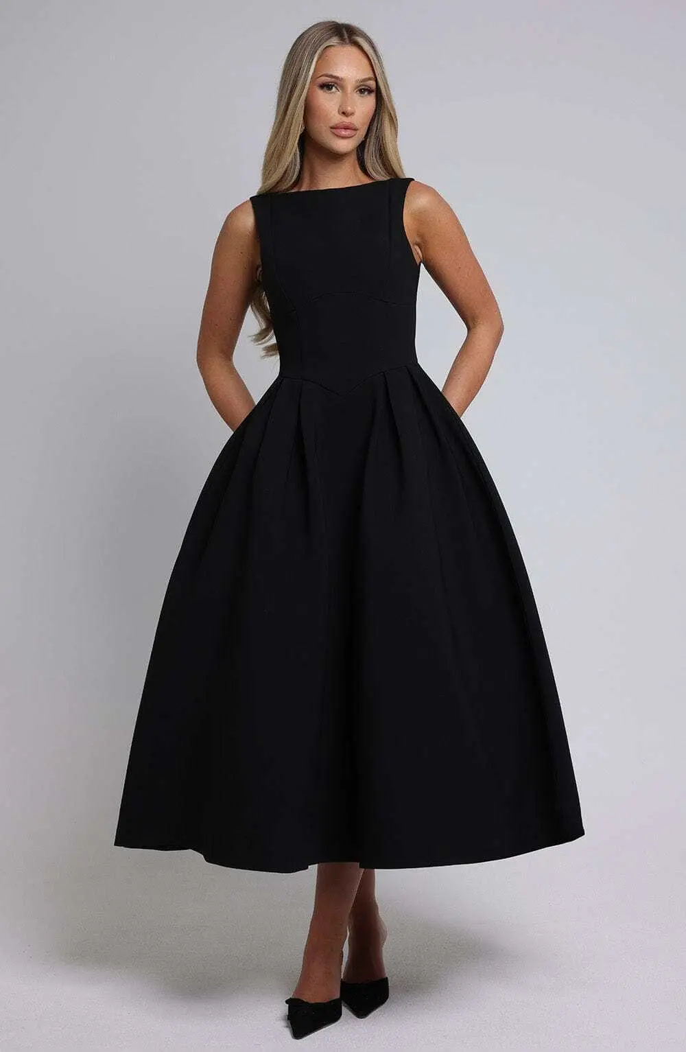 Clarabella Midi Dress - Black - Image 9