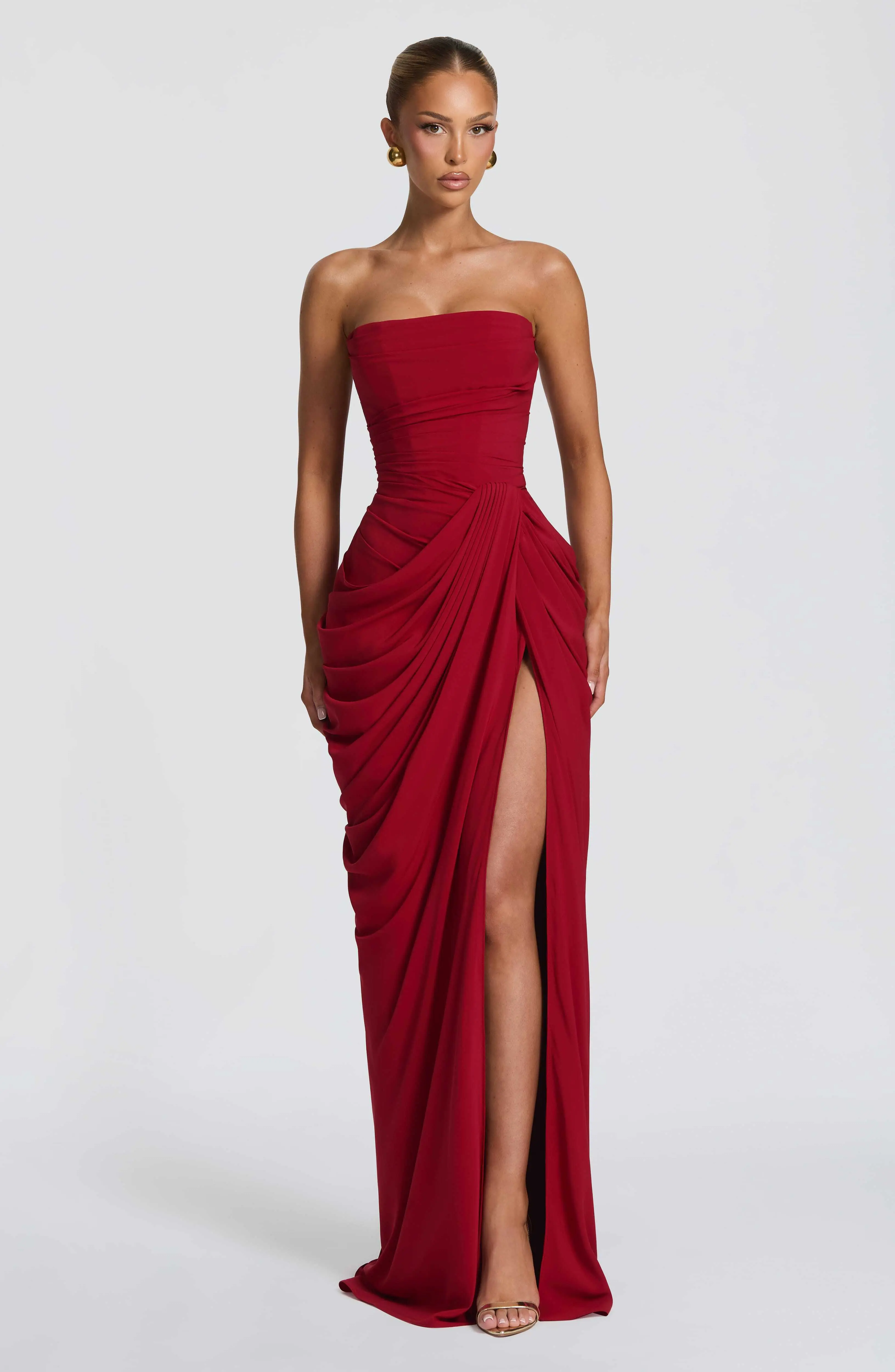 Cyra Maxi Dress - Deep Red - Image 6