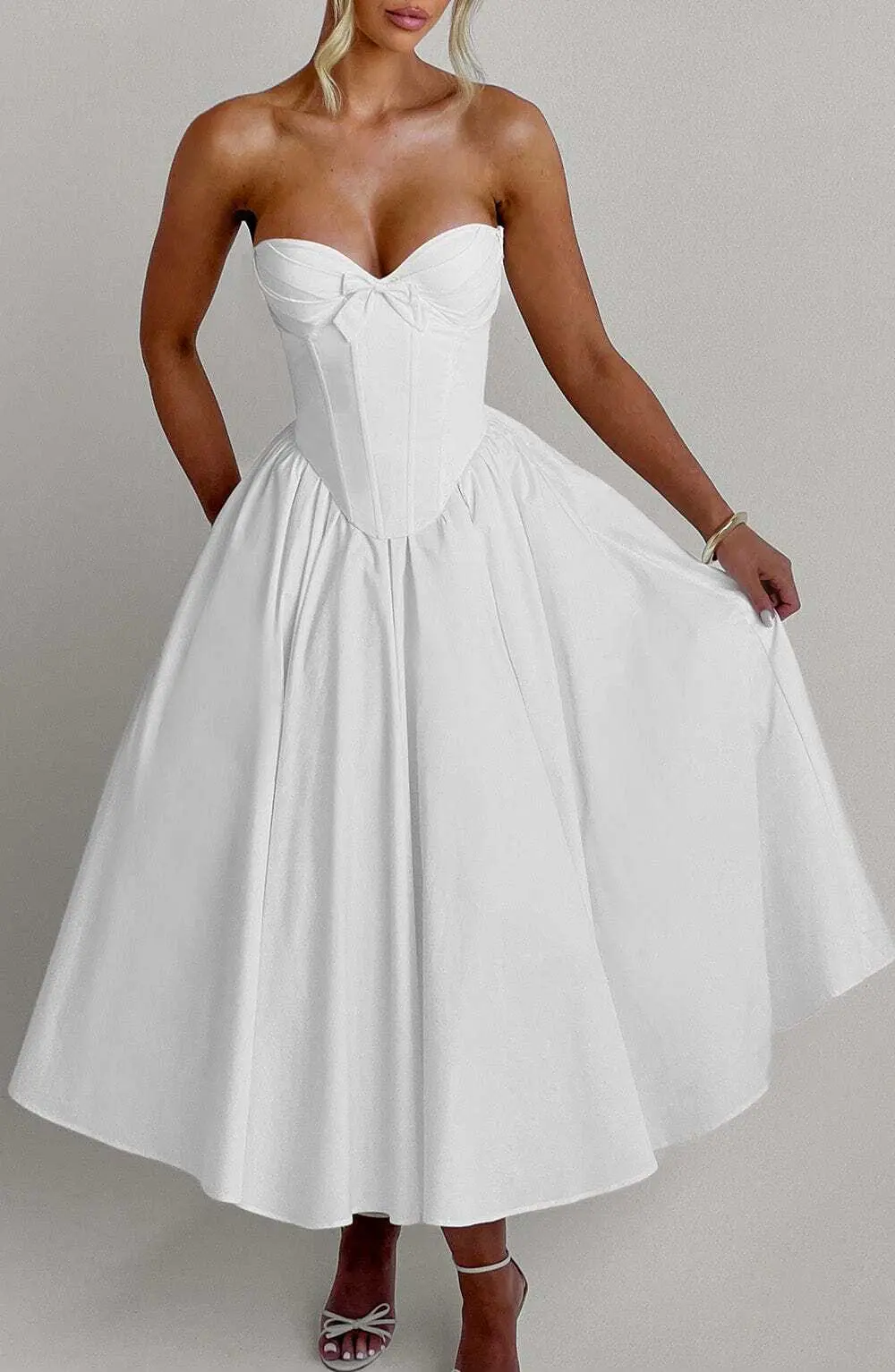 Prim Midi Dress - Ivory - Image 10