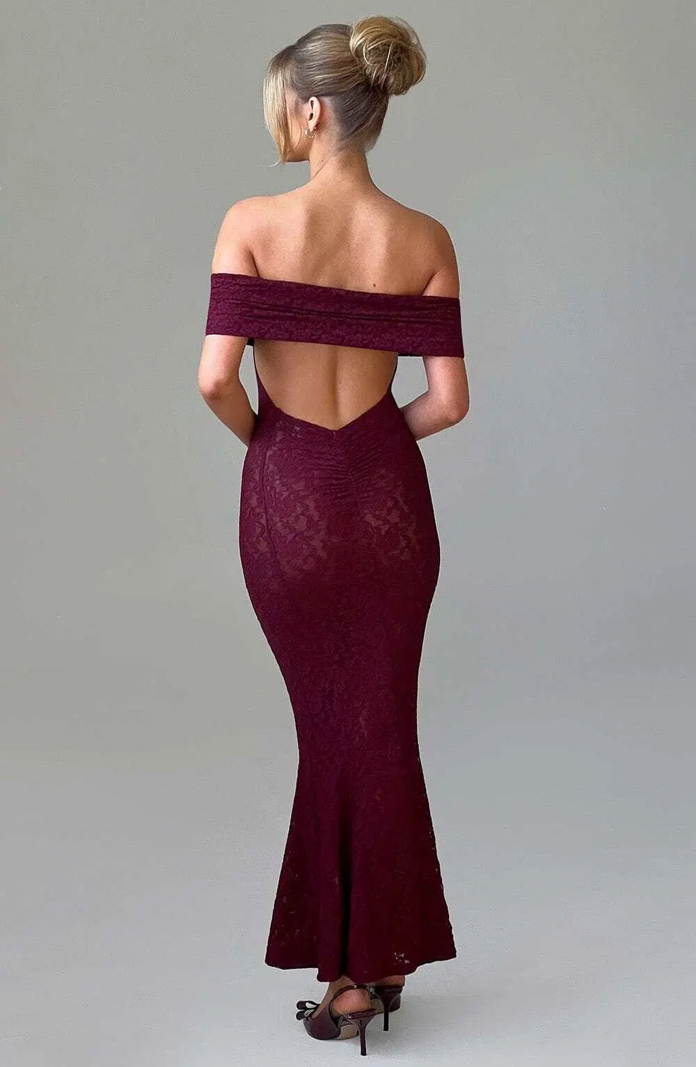 Stephanie Maxi Dress - Burgundy - Image 14
