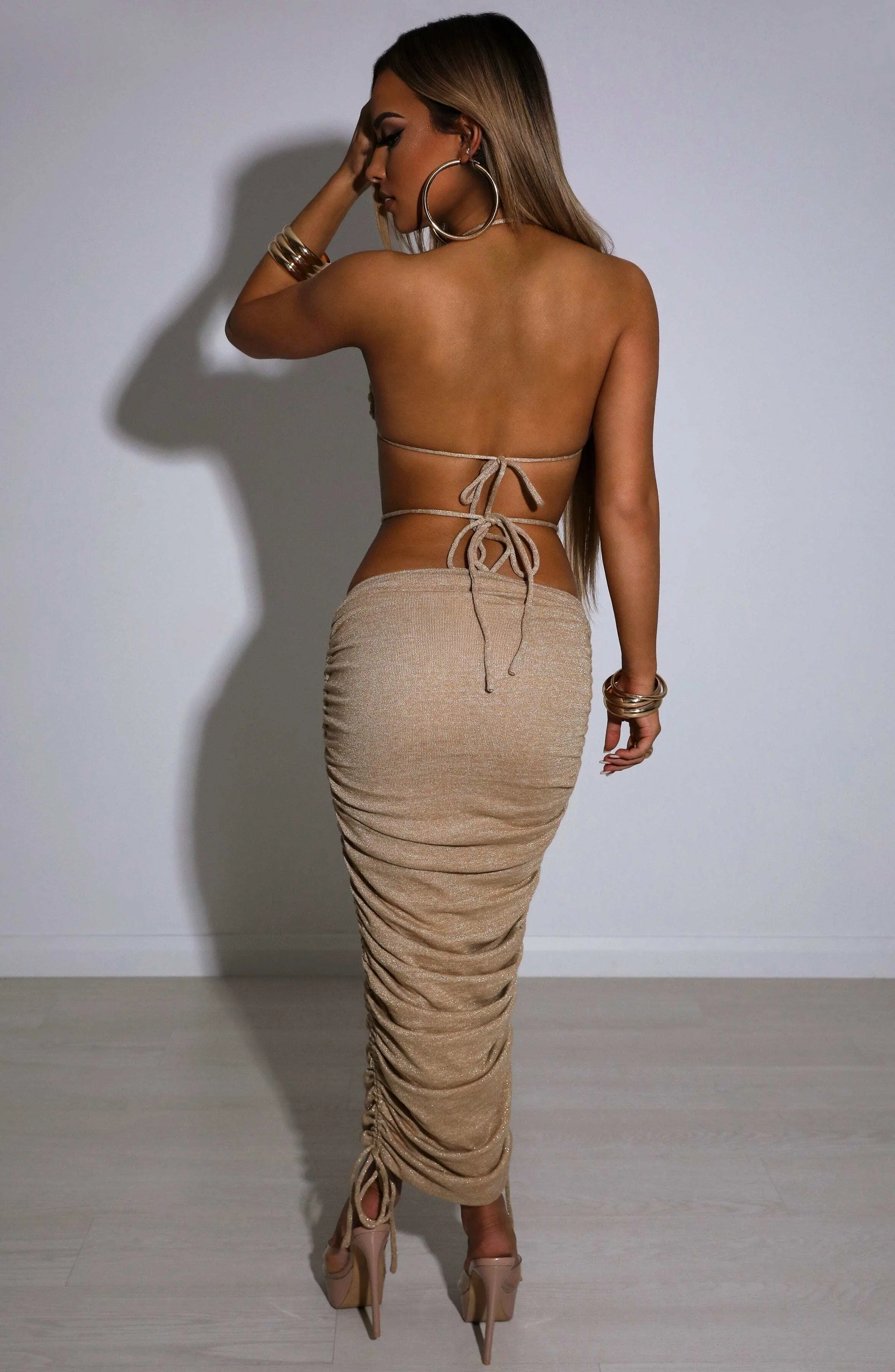 Valencia Maxi Skirt - Gold Sparkle - Image 2