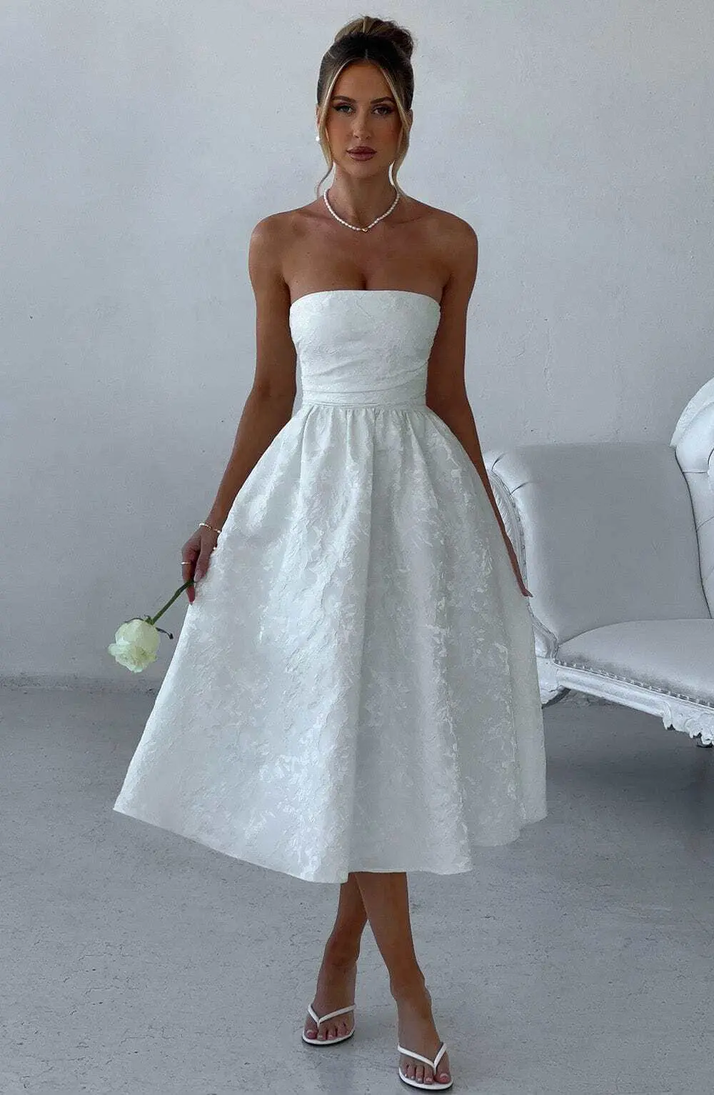 Saoirse Midi Dress - Ivory - Image 8