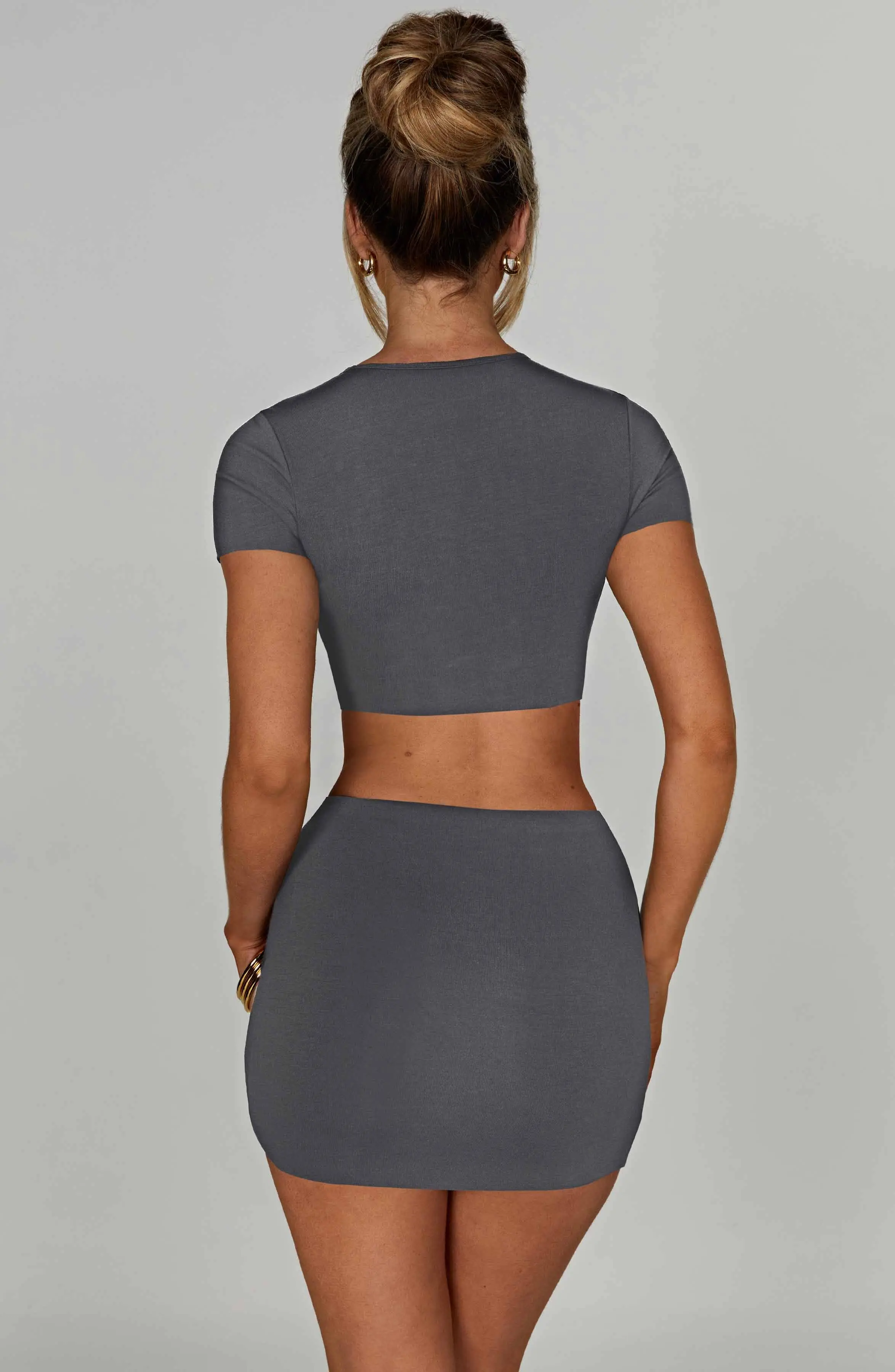 Rein Mini Skirt - Charcoal - Image 2