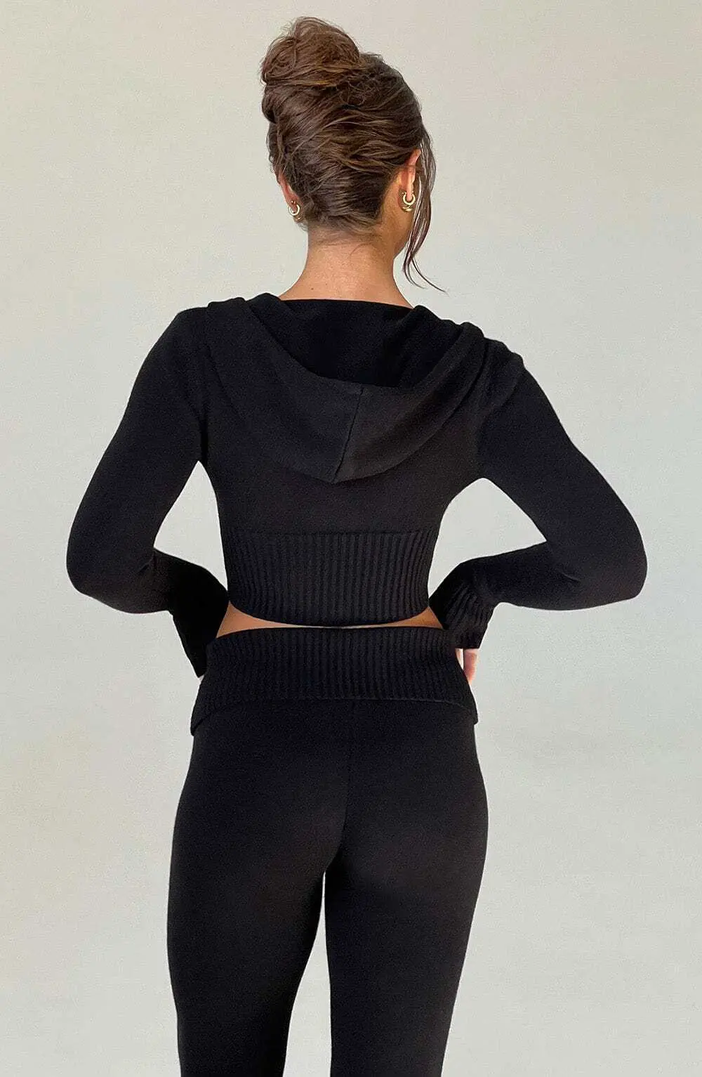 Portia Knit Hoodie - Black - Image 17