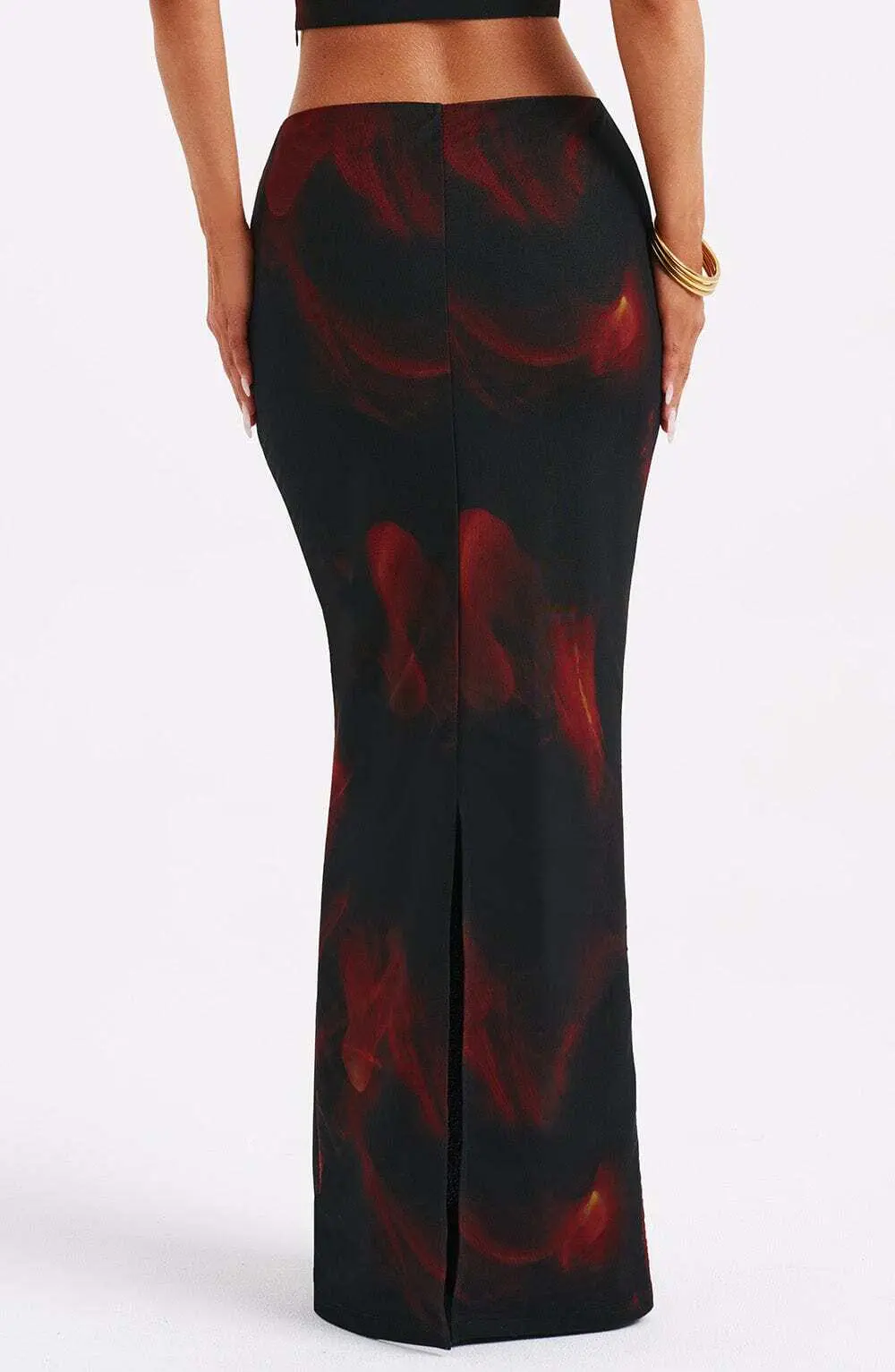 Chrishelle Maxi Skirt - Fire Print - Image 4