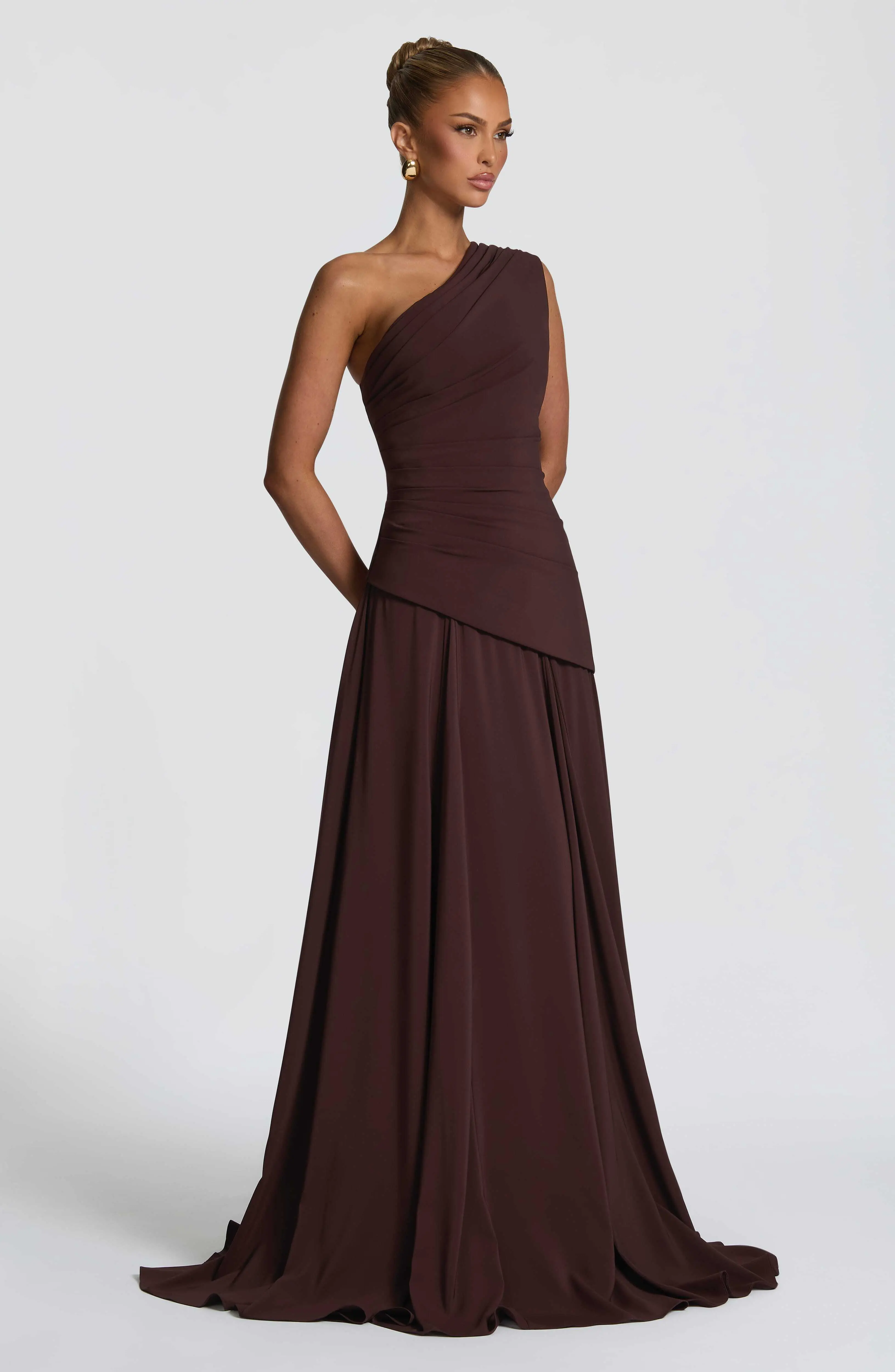 Bianca Maxi Dress - Plum Brown - Image 3