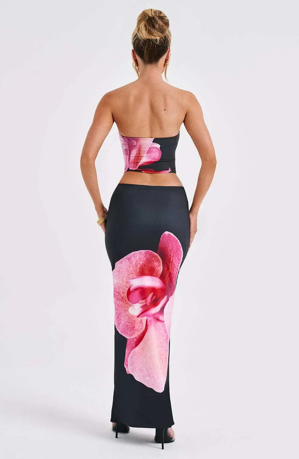 Allegra Maxi Skirt - Black Floral Print - Image 2