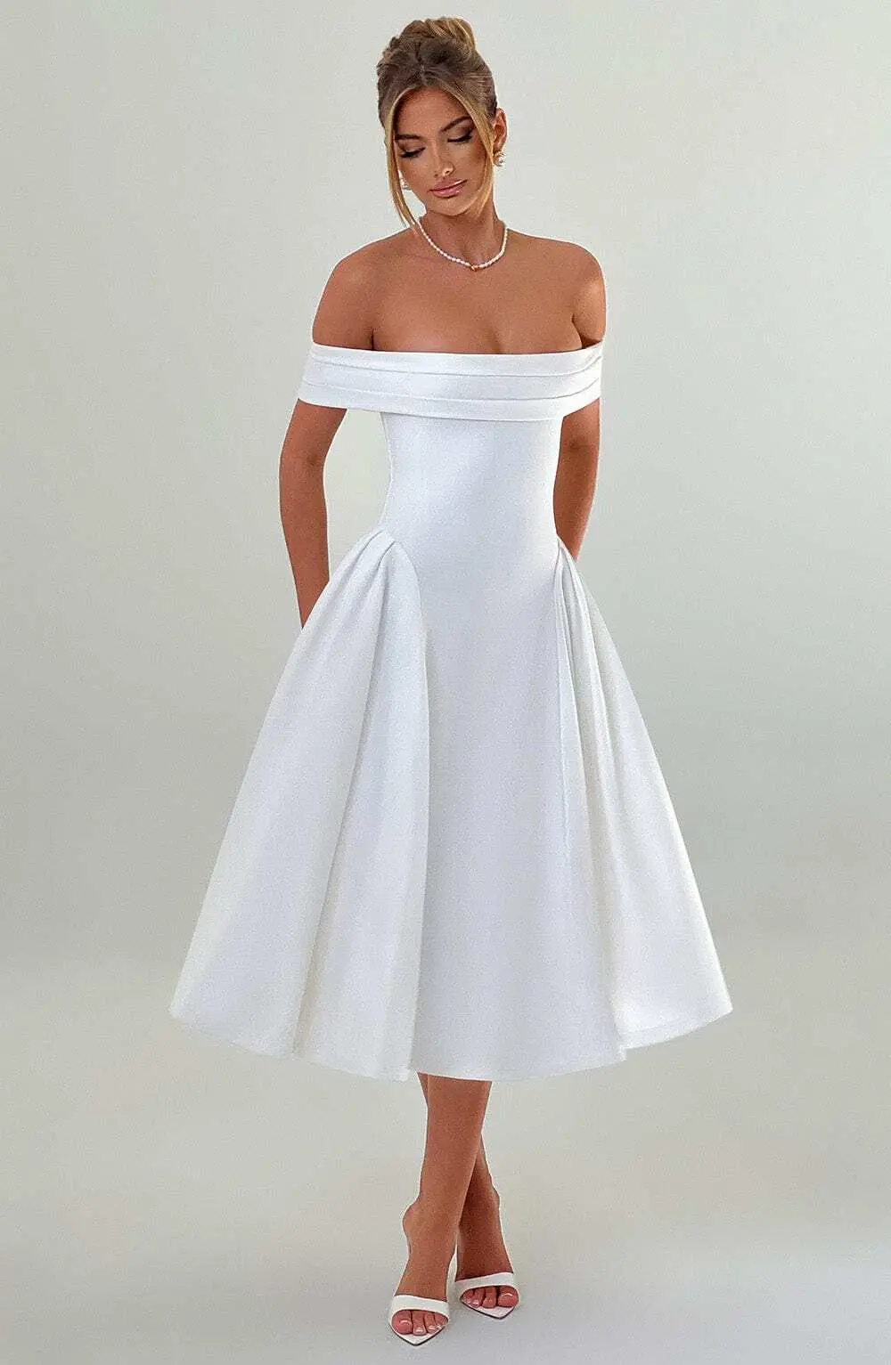 Miranda Midi Dress - Ivory - Image 13