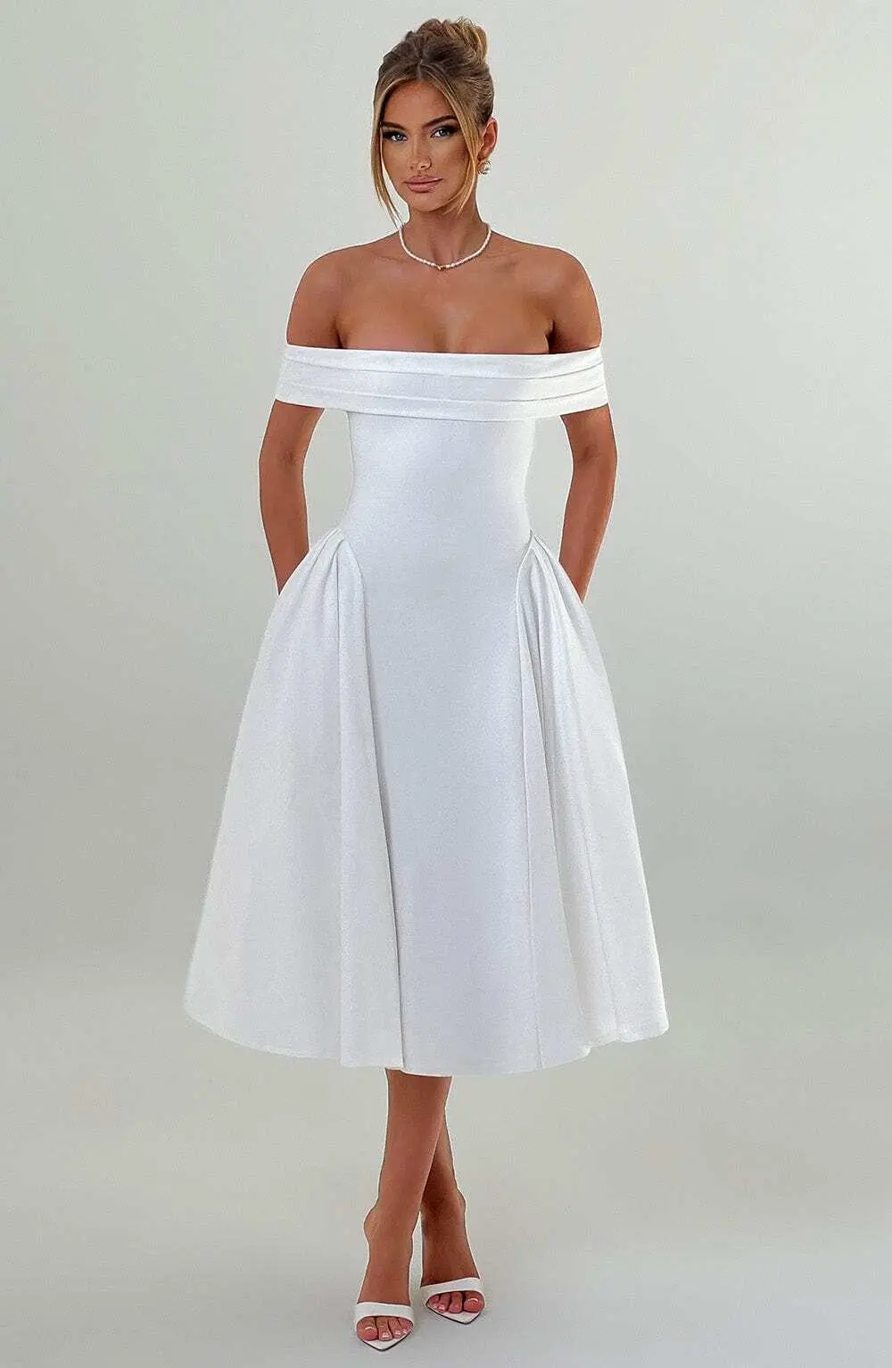 Miranda Midi Dress - Ivory - Image 7
