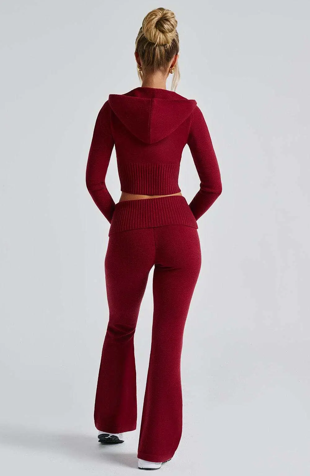 Portia Knit Hoodie - Red - Image 5