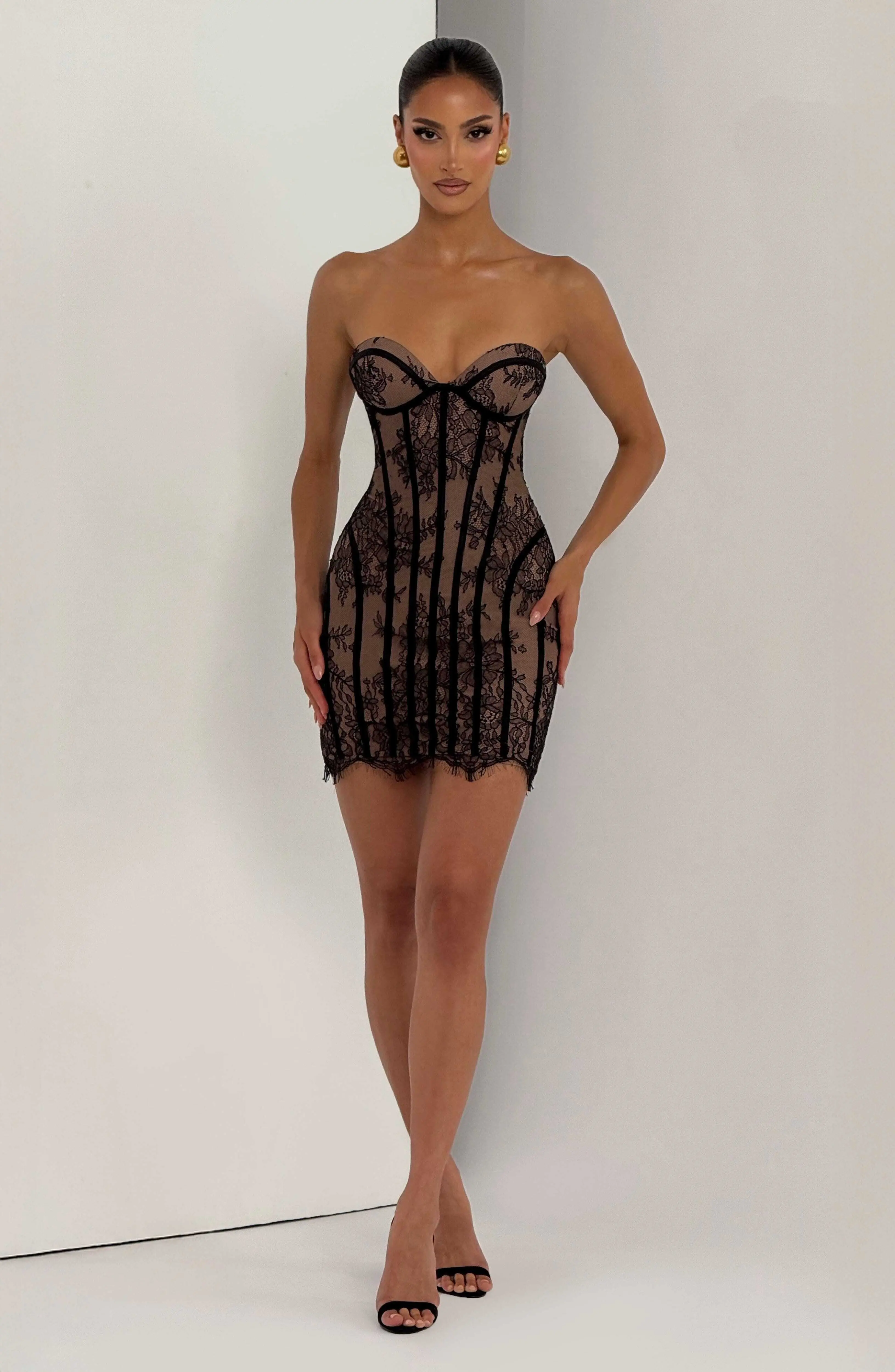 Sian Mini Dress - Black - Image 8
