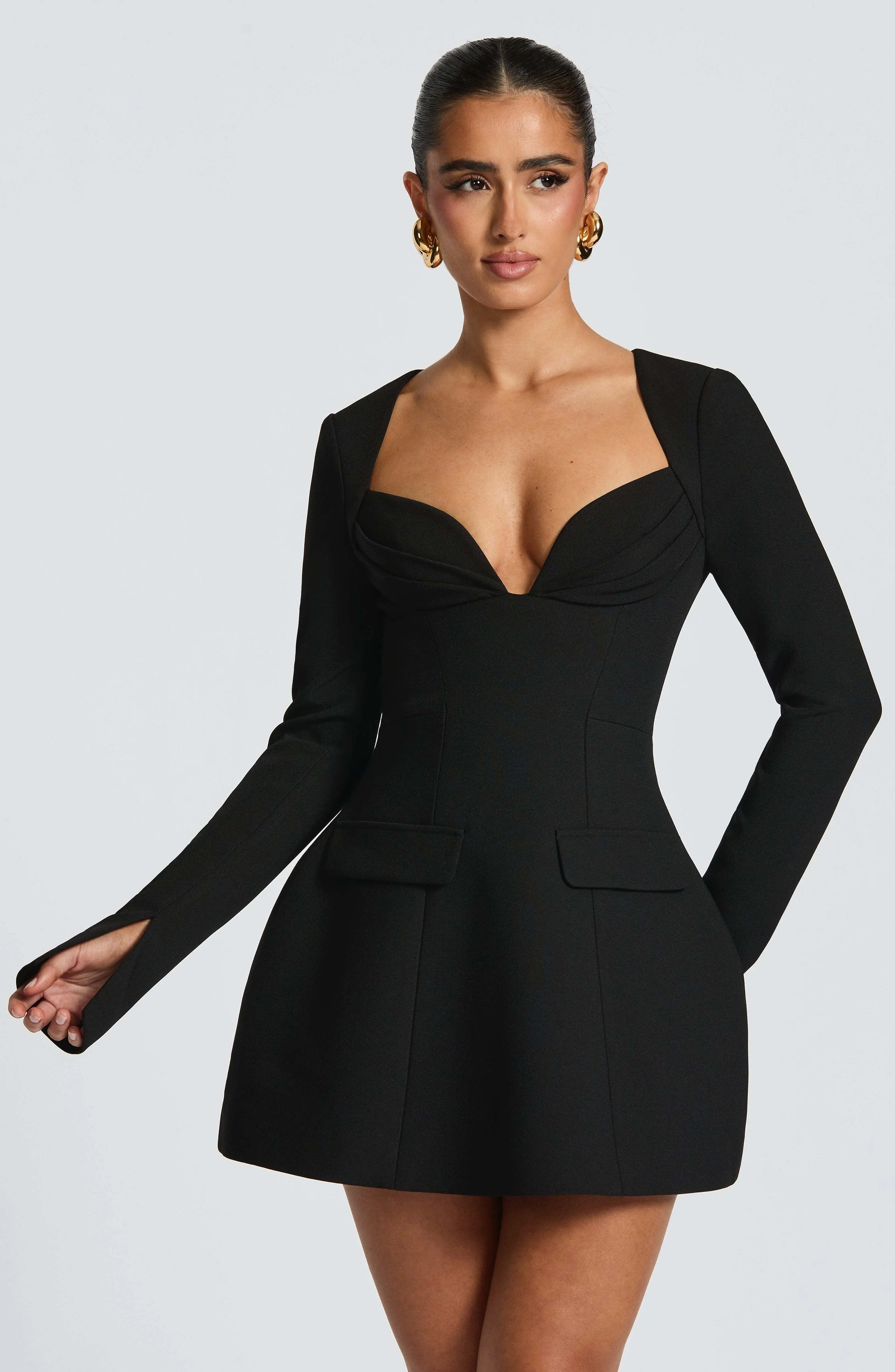 Regina Mini Dress - Black - Image 4