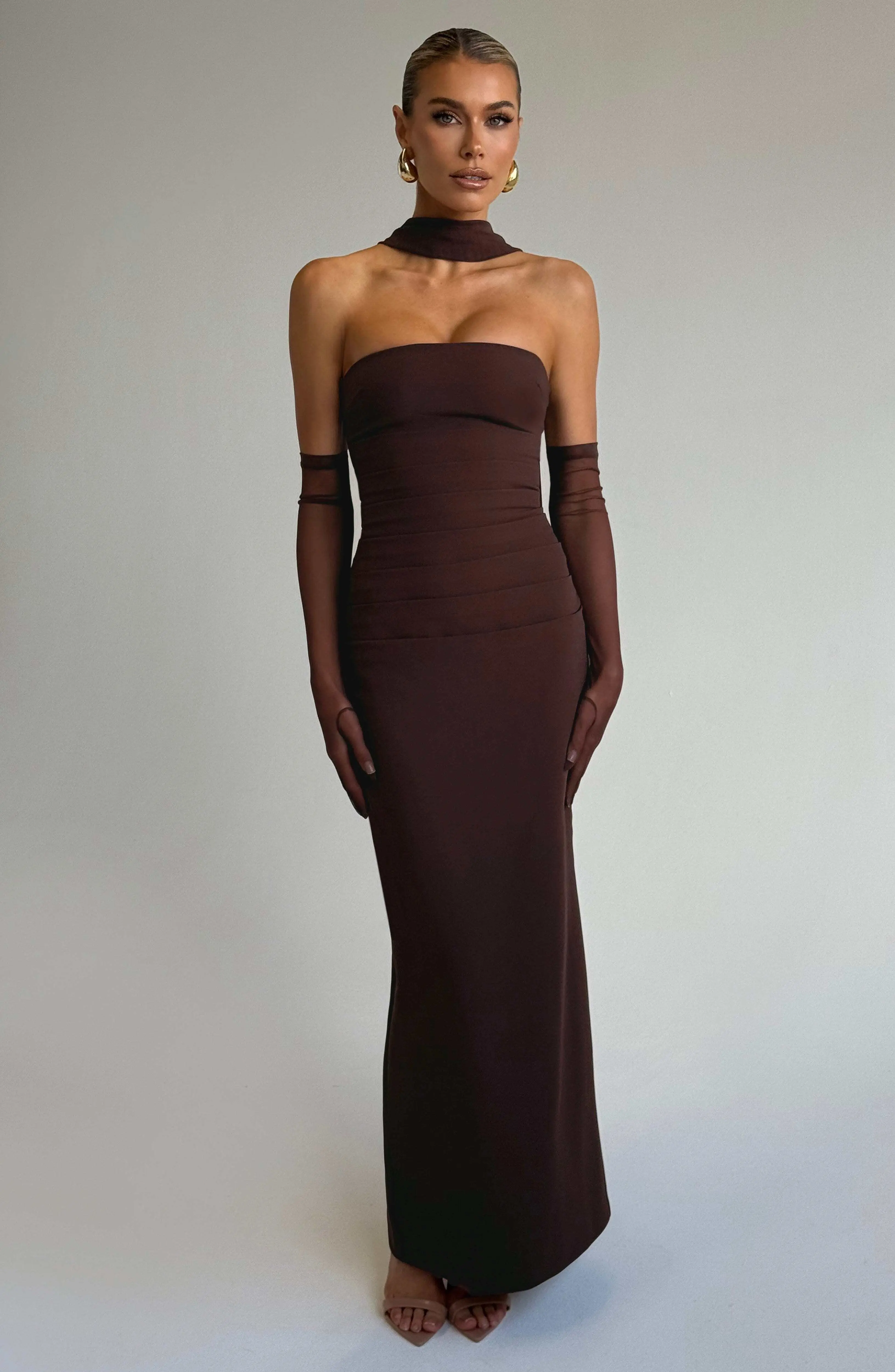 Yulia Maxi Dress - Plum Brown - Image 7