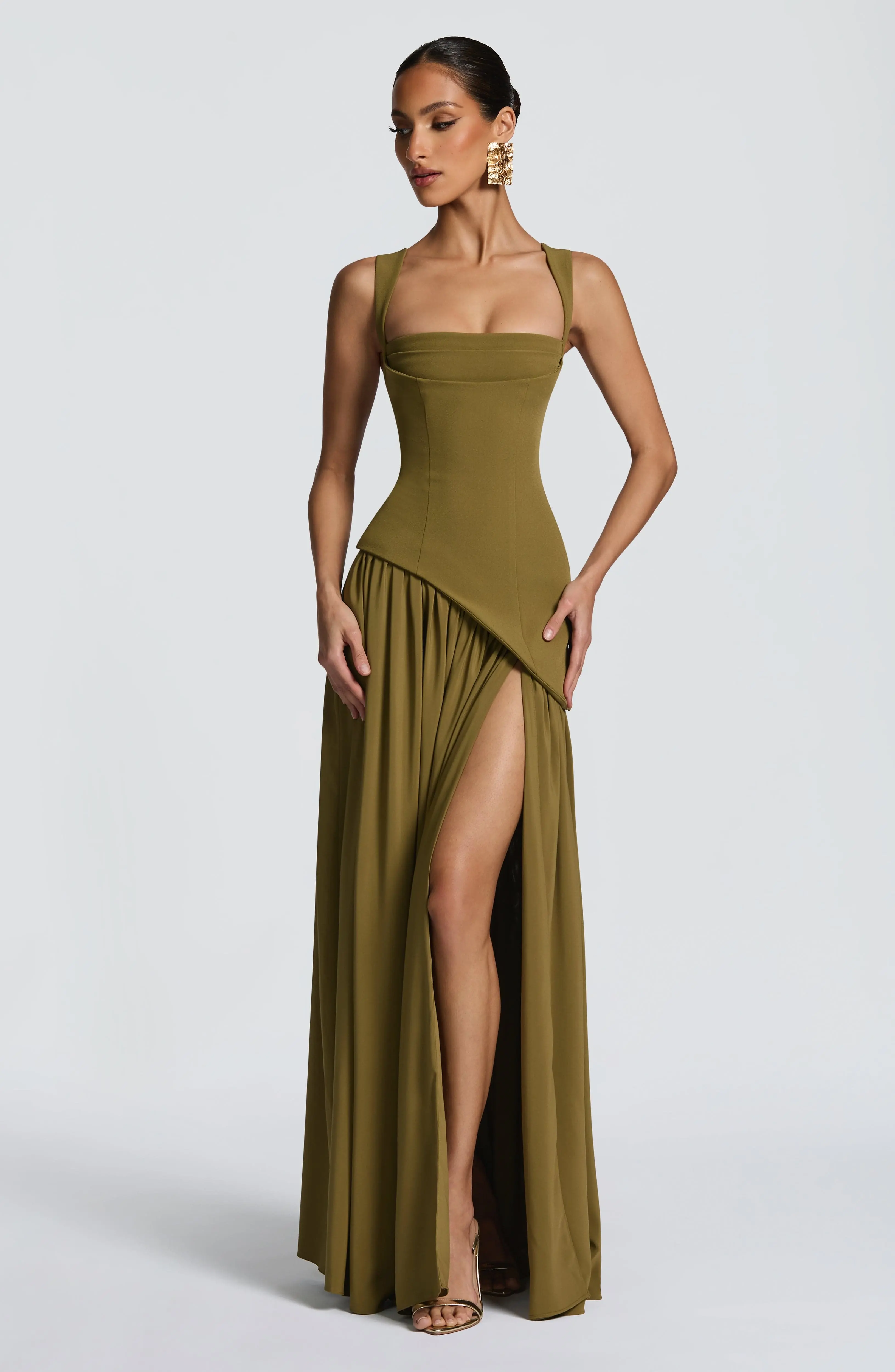 Tullulah Maxi Dress - Deep Olive - Image 8