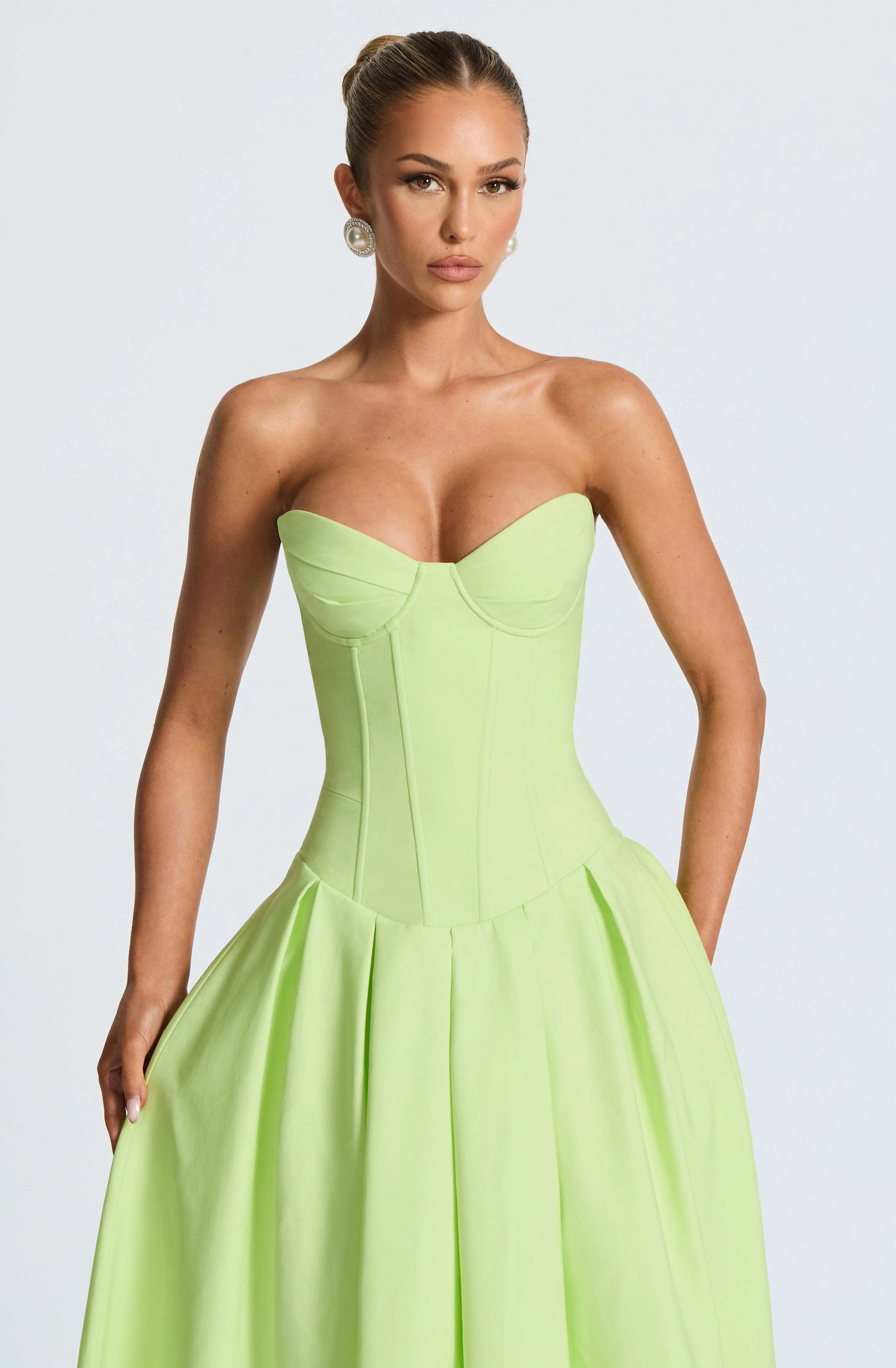 Salma Midi Dress - Lime - Image 9