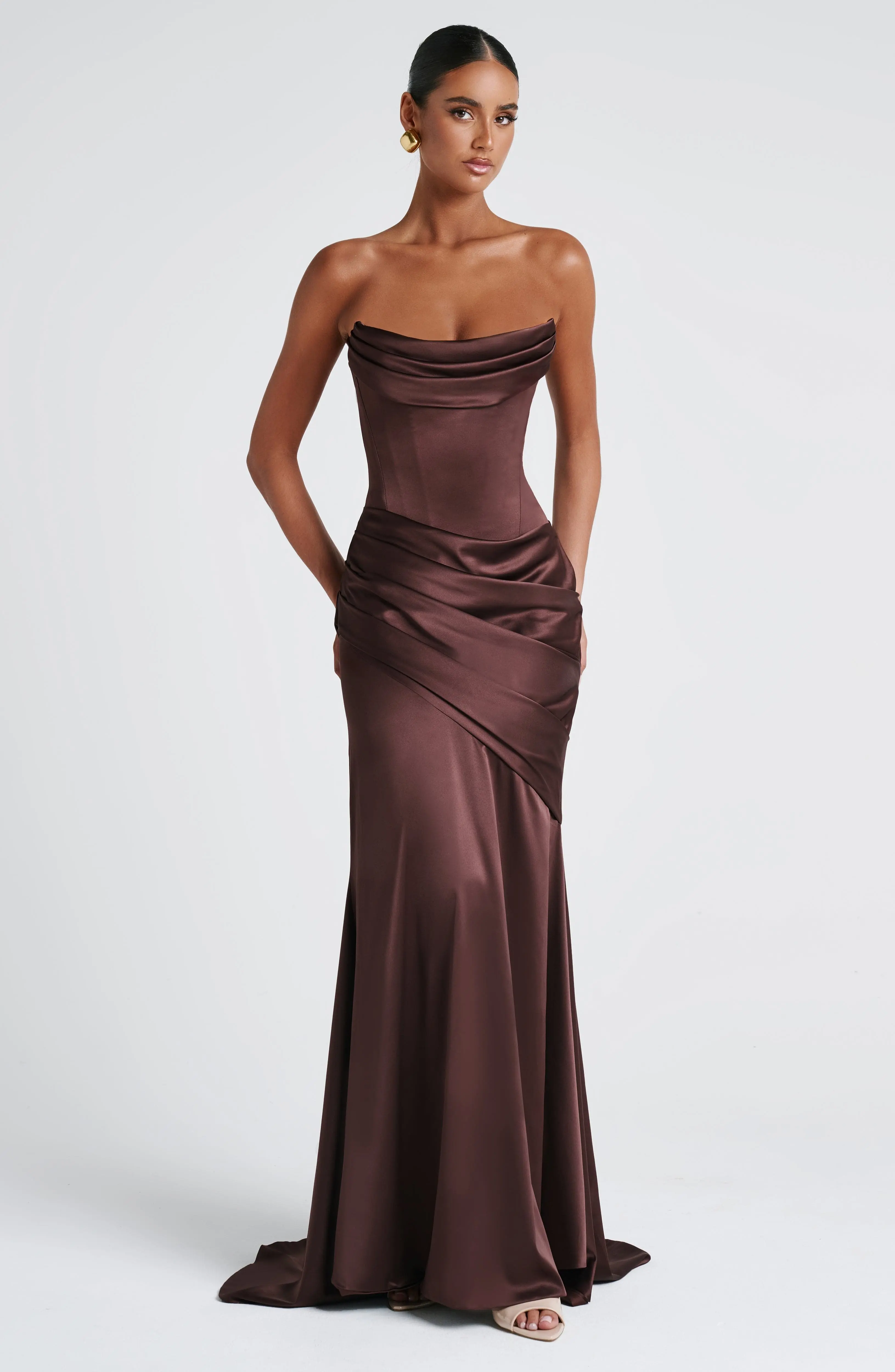 Kensington Maxi Dress - Plum Brown - Image 12