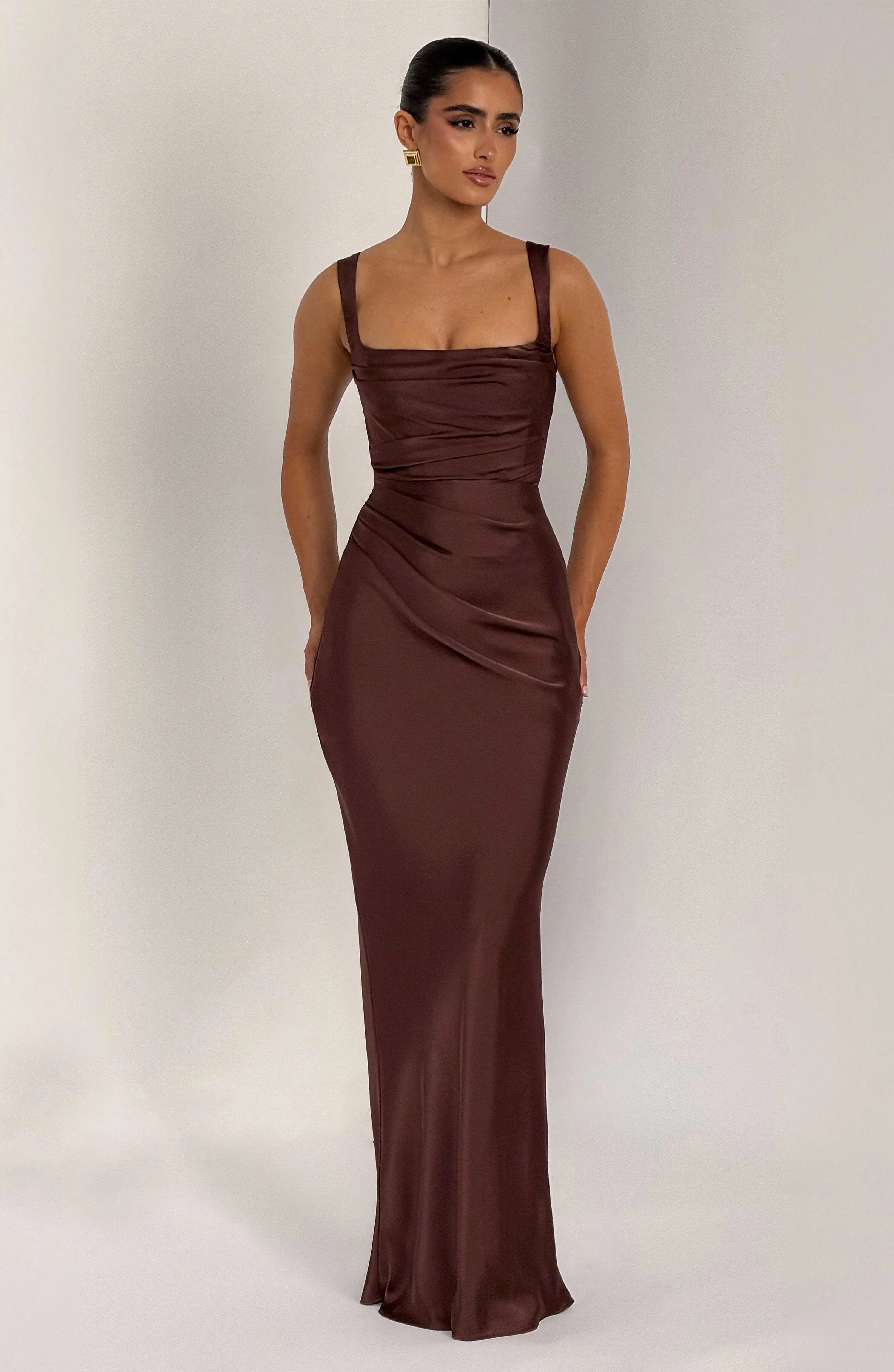 Calanthe Maxi Dress - Plum Brown - Image 6
