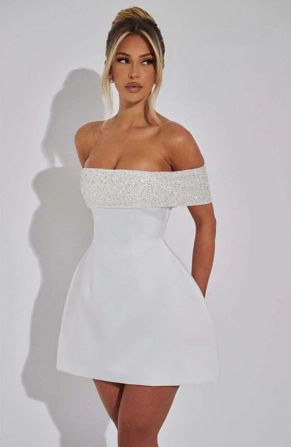 Noelle Mini Dress - Ivory - Image 7