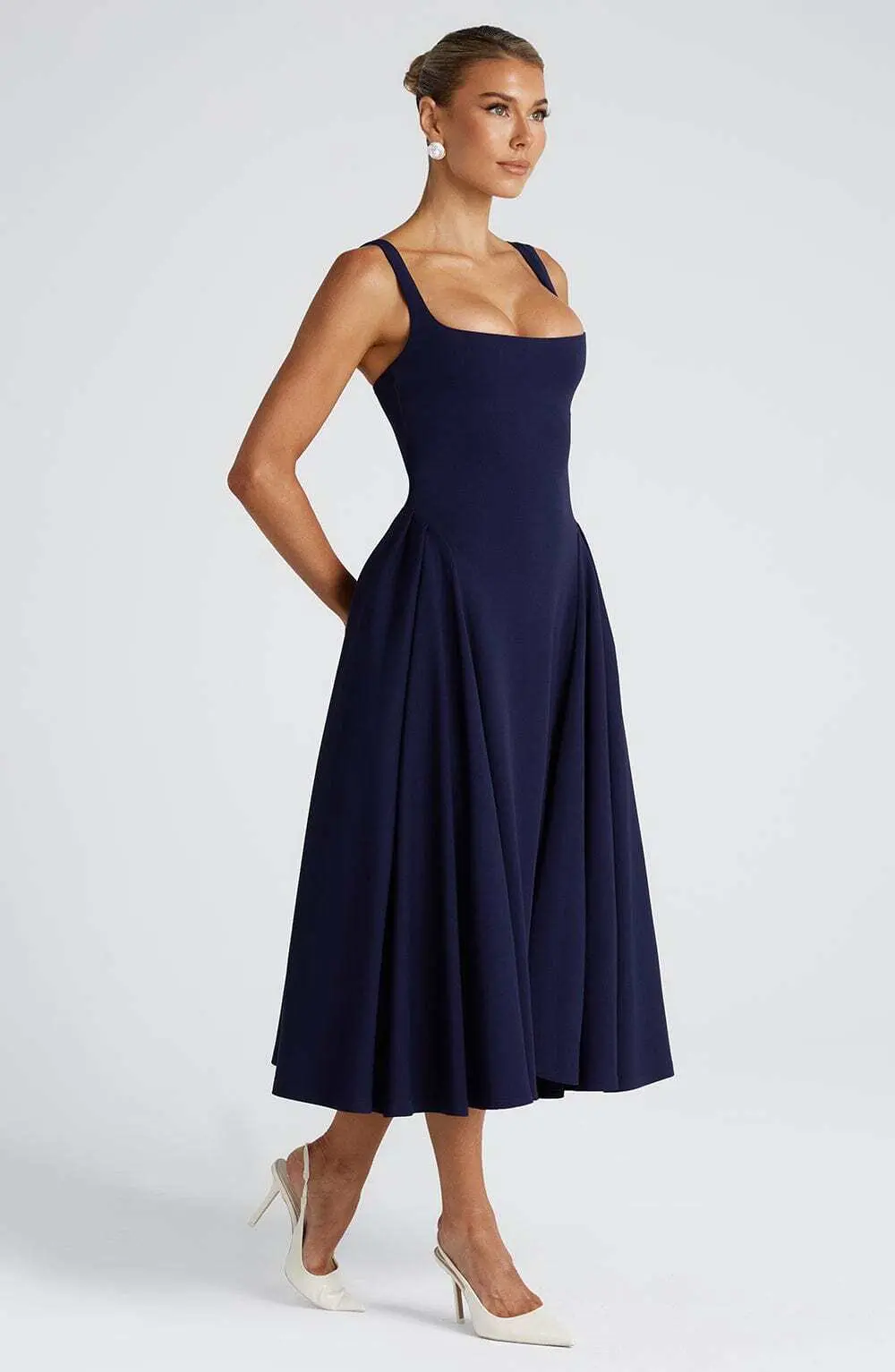 Betty Midi Dress - Navy - Image 9