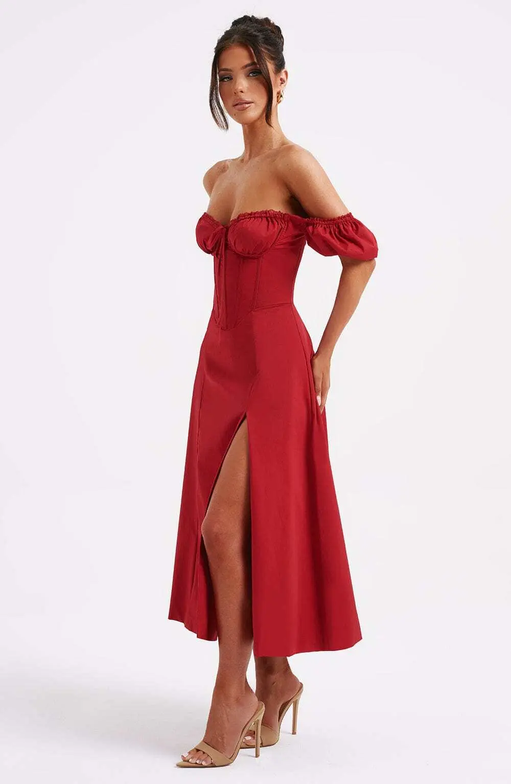 Courtney Midi Dress - Red - Image 5
