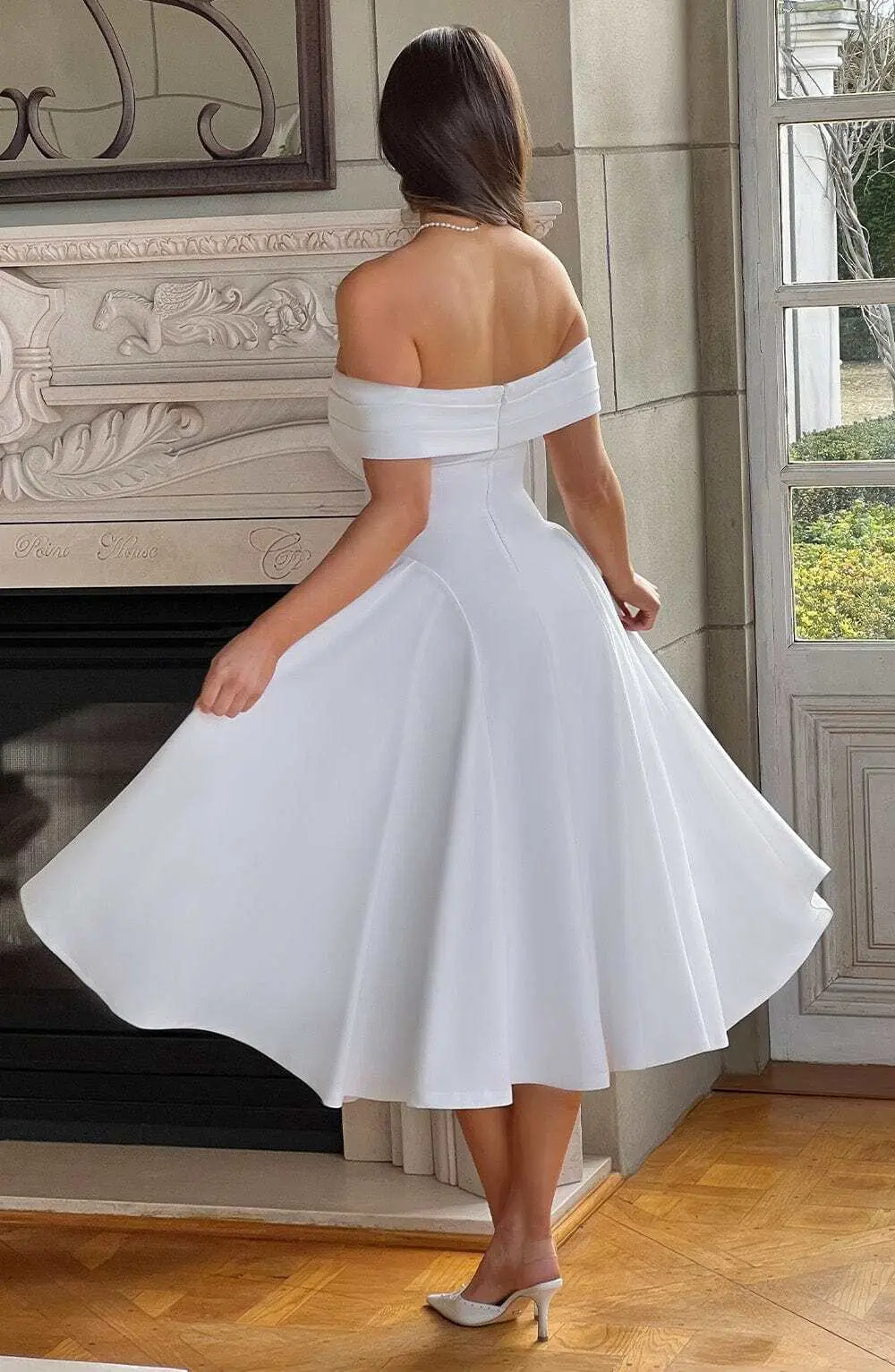 Miranda Midi Dress - Ivory - Image 3