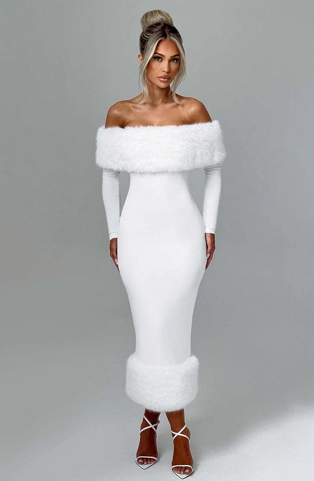 Vittoria Midi Dress - Ivory - Image 8