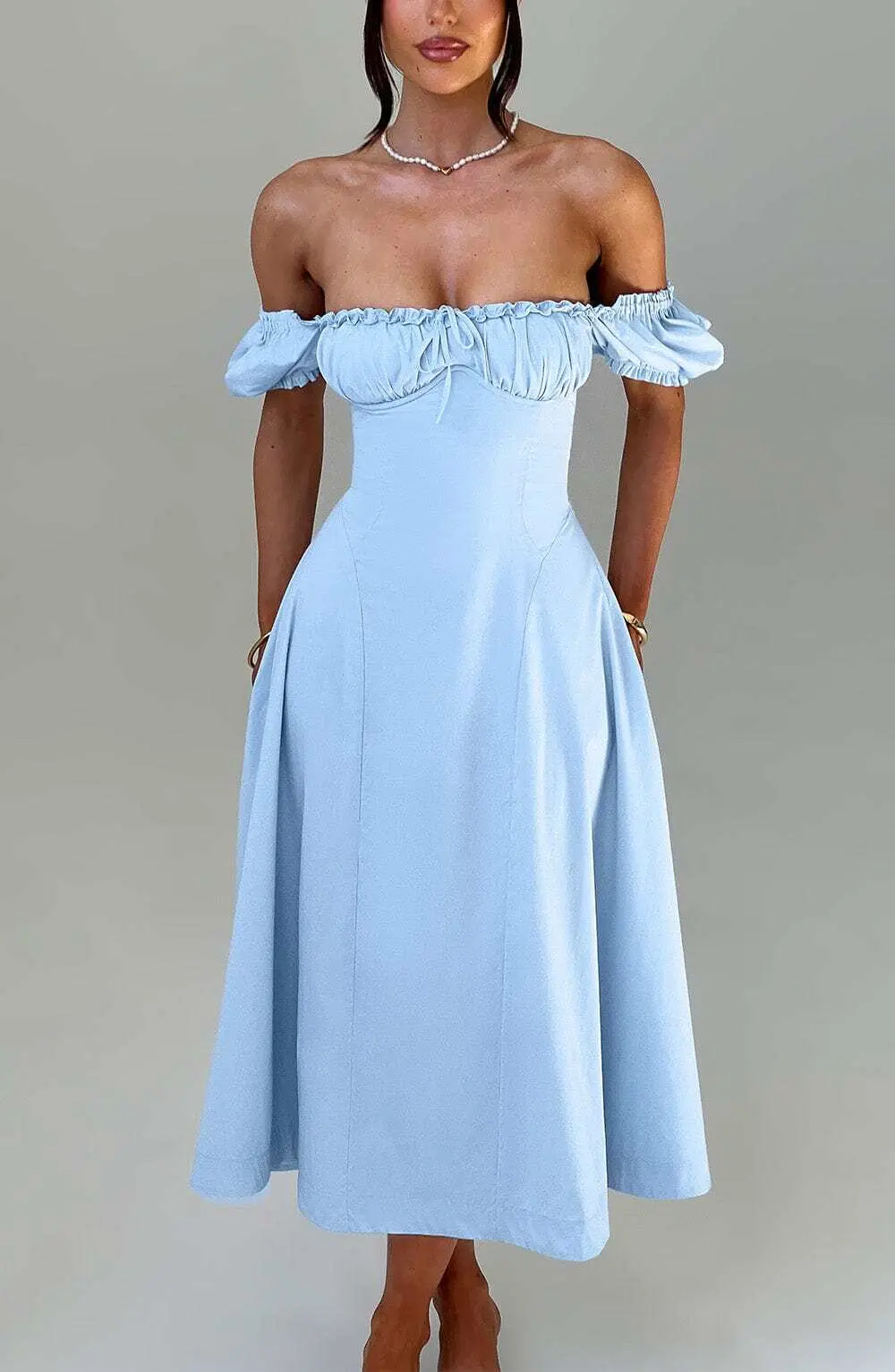 Elora Midi Dress - Blue - Image 2