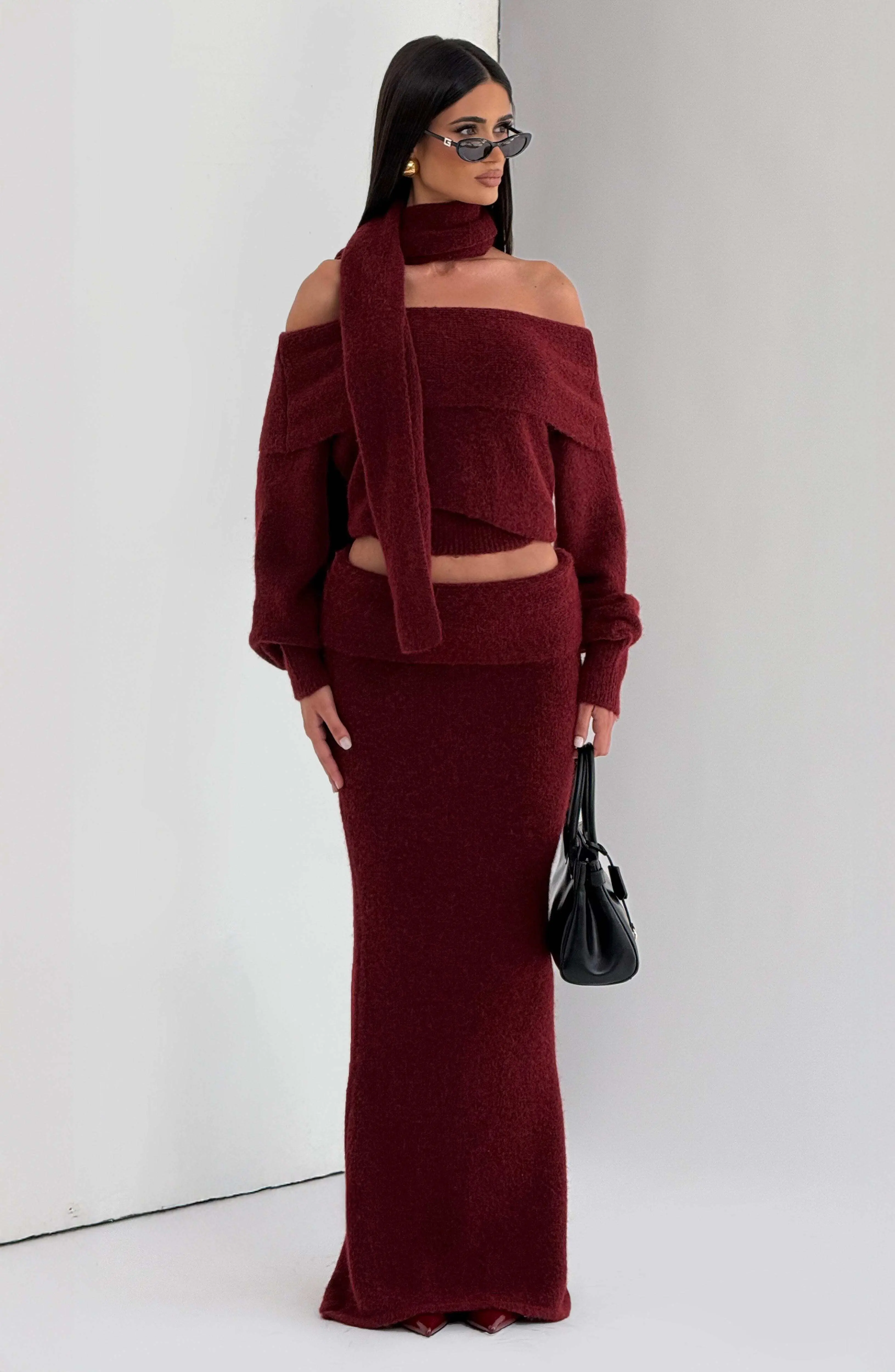 Andie Maxi Skirt - Burgundy - Image 7